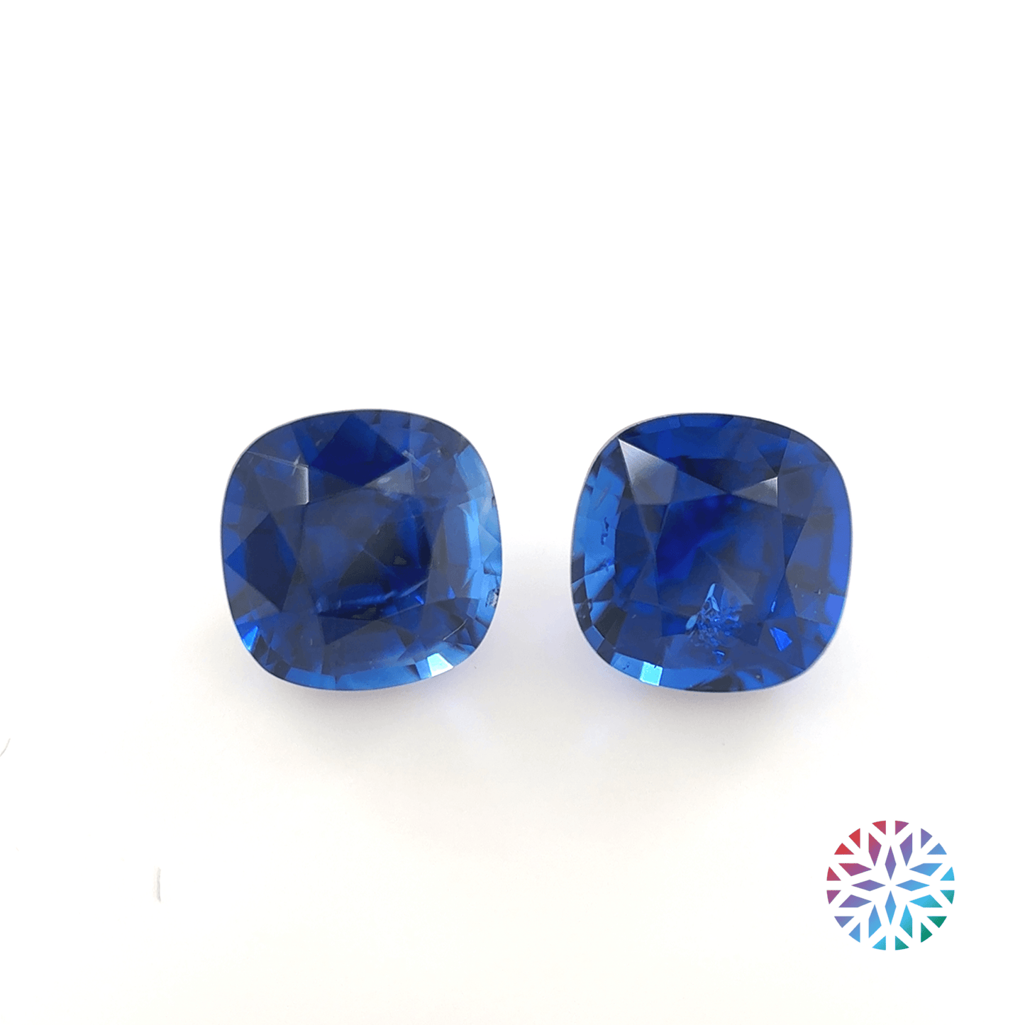 Blue Sapphire pair - Cushion, 1.79ct, 5.3 x 5.3mm