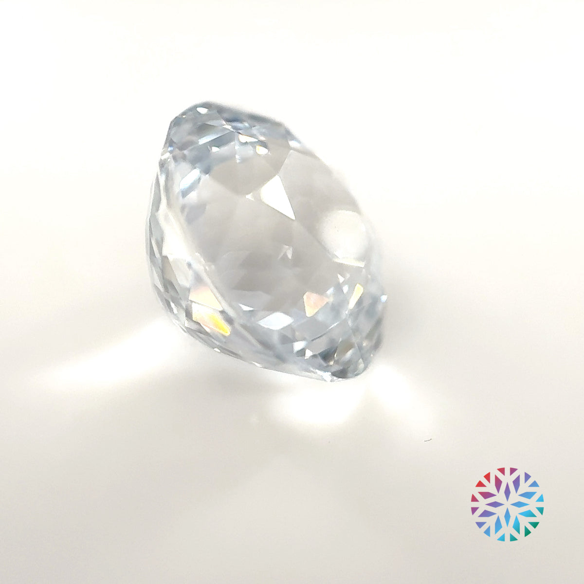 White Sapphire- Round, 9.3ct, 12.0 x 12.0 x 8.5mm