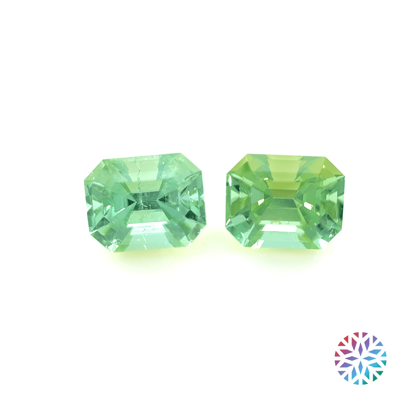 Green Tourmaline pair - Emerald, 2.38ct, 6.9 x 5.5 x 4.6mm