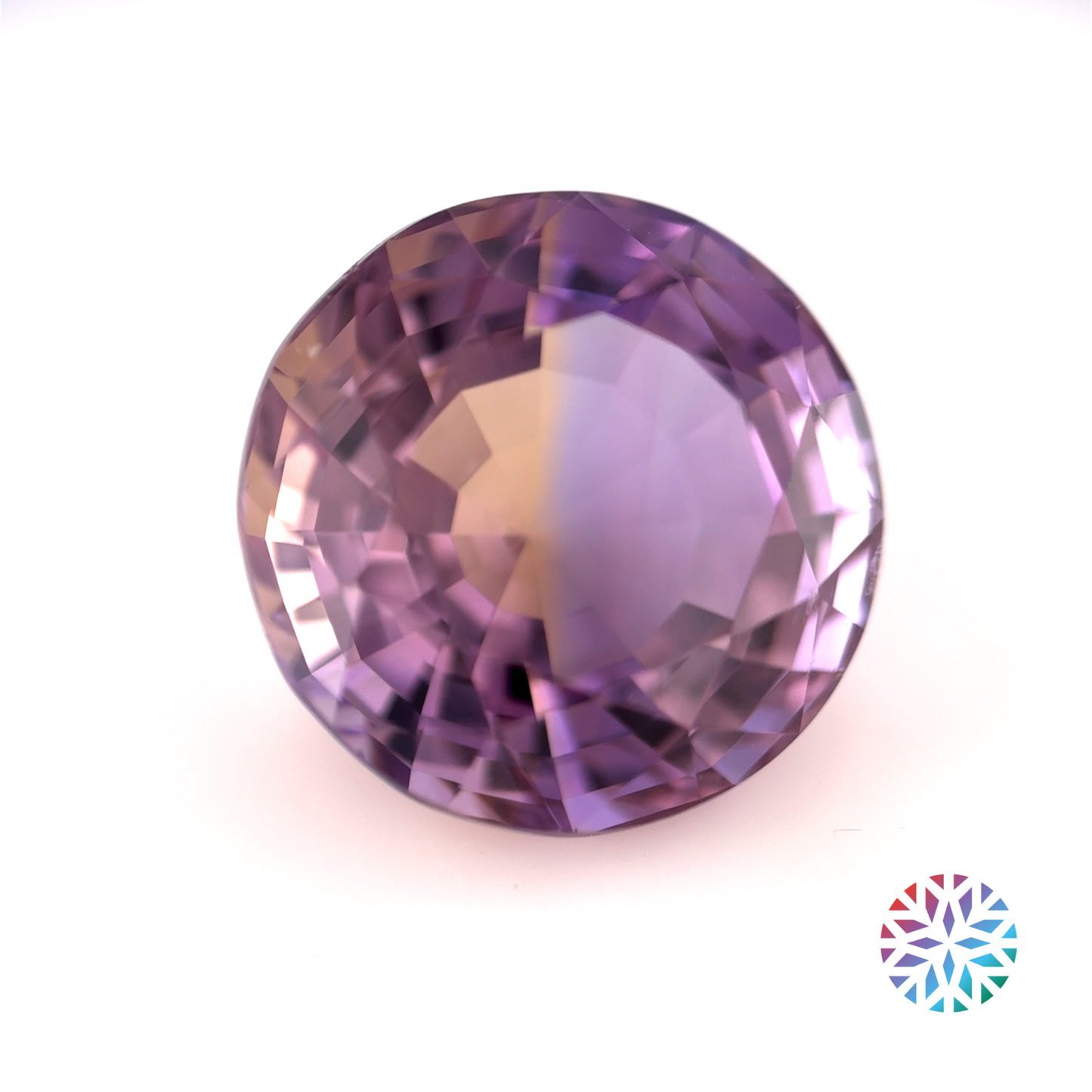 Ametrine- Emerald, 9.2ct, 13.2 x 13.2 x 9.6mm