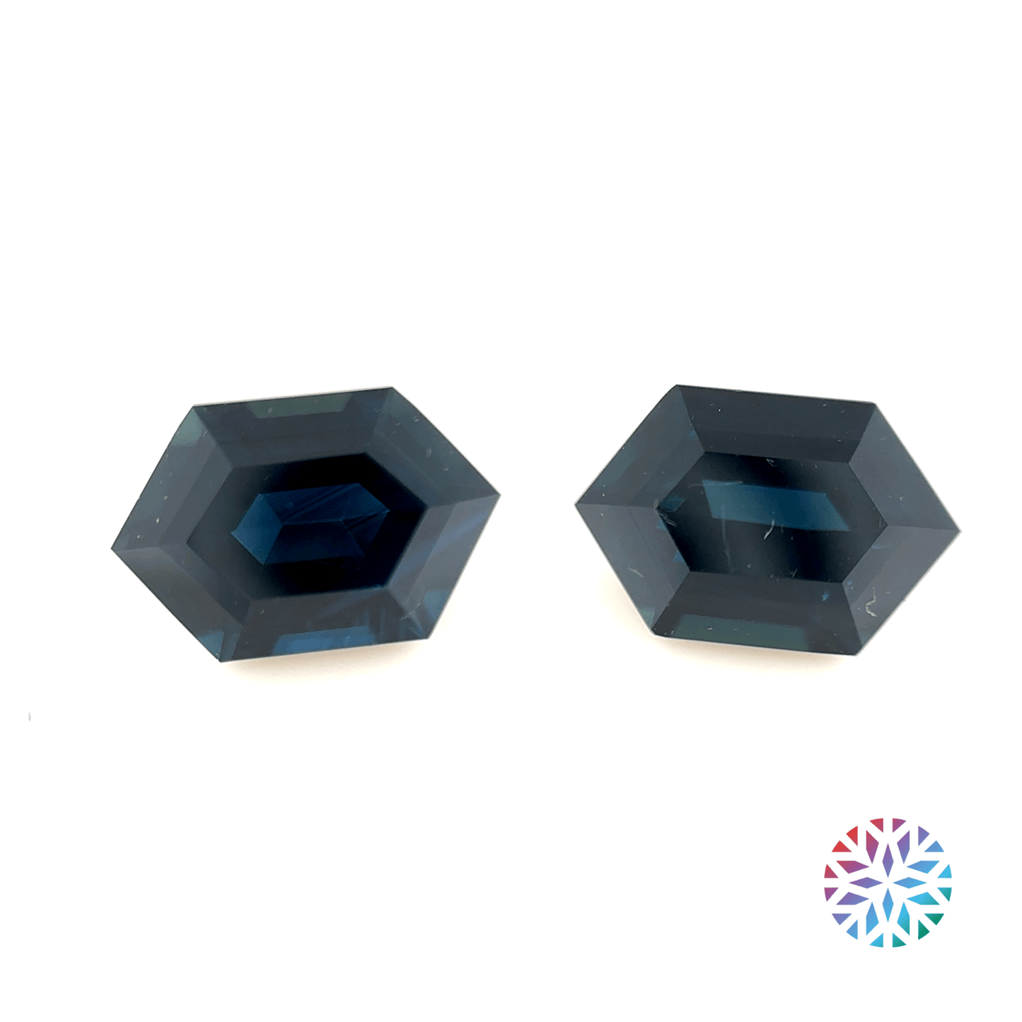 Blue Sapphire pair - Hexagon, 3.15ct, 8.8 x 5.9mm