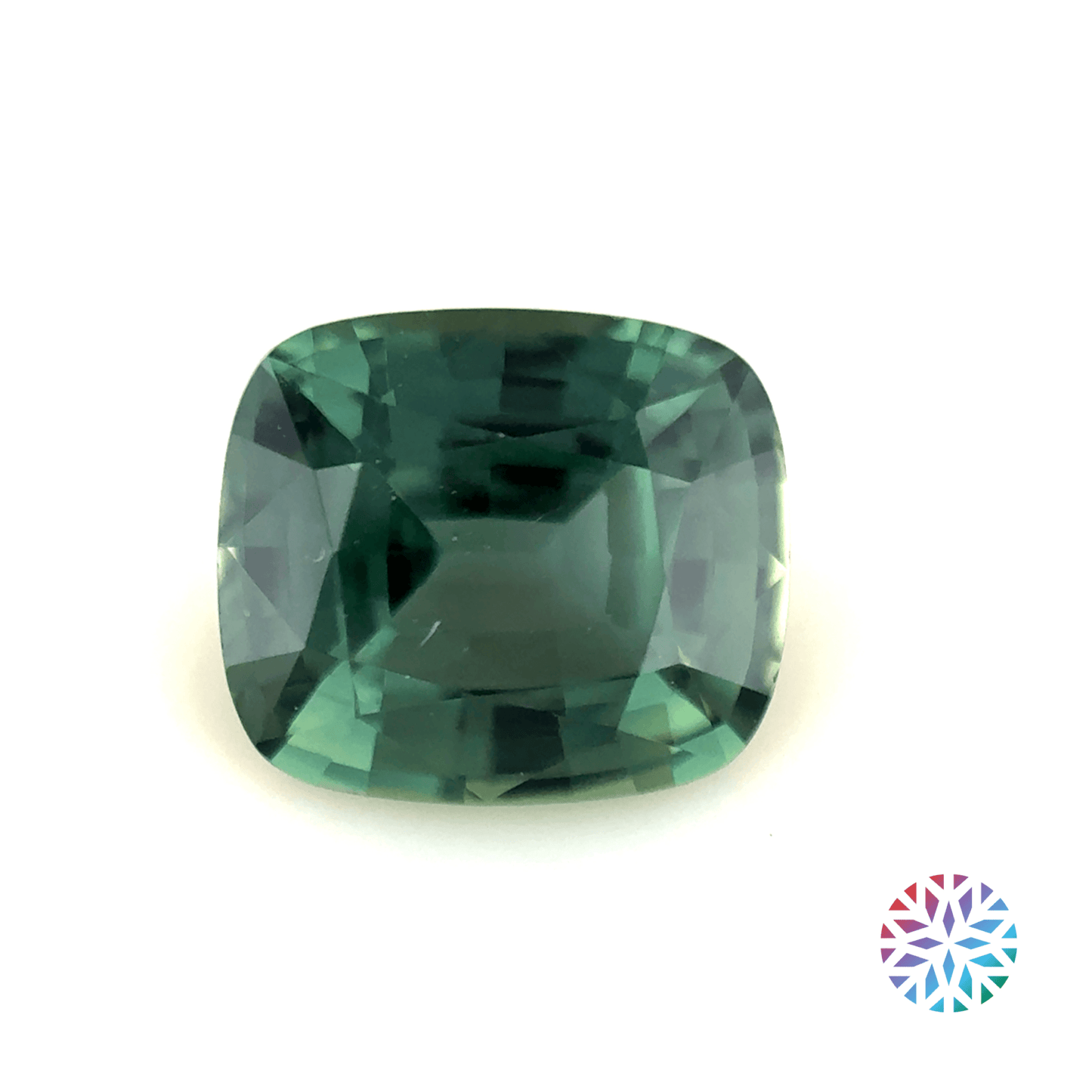 Teal Sapphire- Cushion, 1.58ct, 7.1 x 6.2 x 3.8mm, (C), (N)