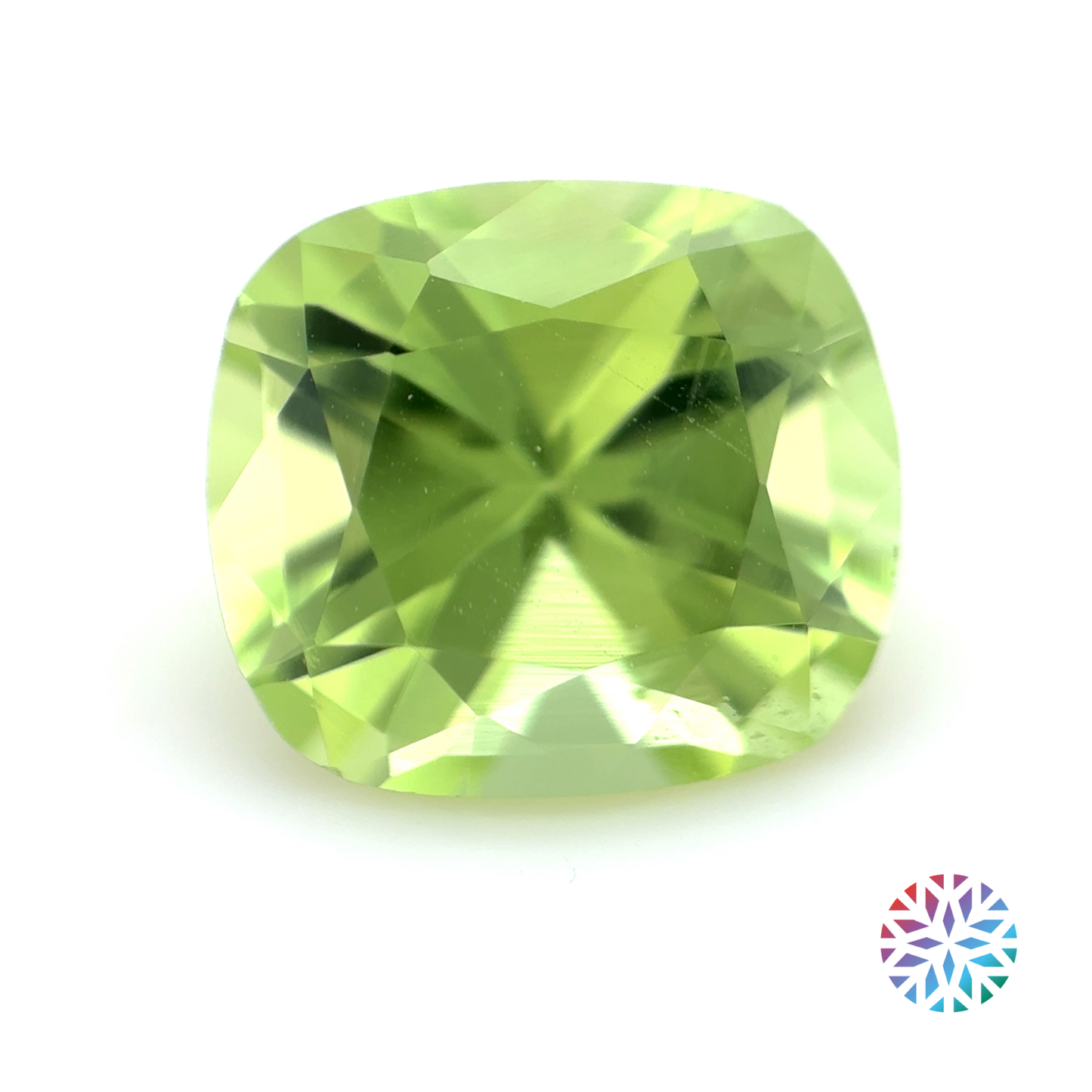 Peridot- Cushion, 3.85ct, 10.0 x 8.9 x 6.7mm