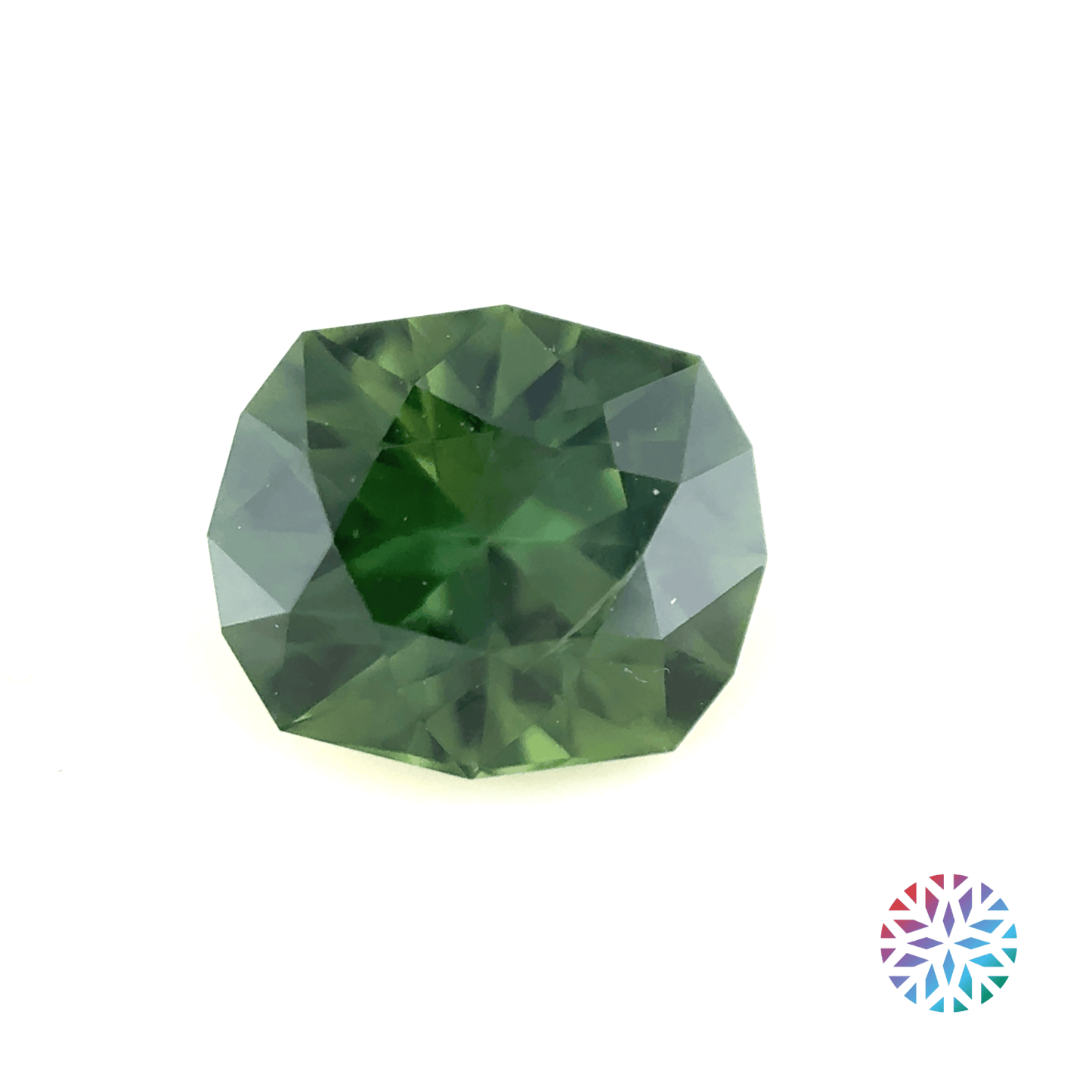 Green Sapphire- Cushion, 0.89ct, 6.2 x 5.3 x 3.5mm