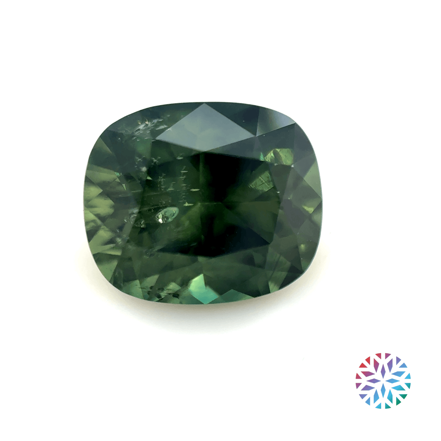 Green Sapphire- Cushion, 2.48ct, 8.2 x 6.9 x 5.4mm