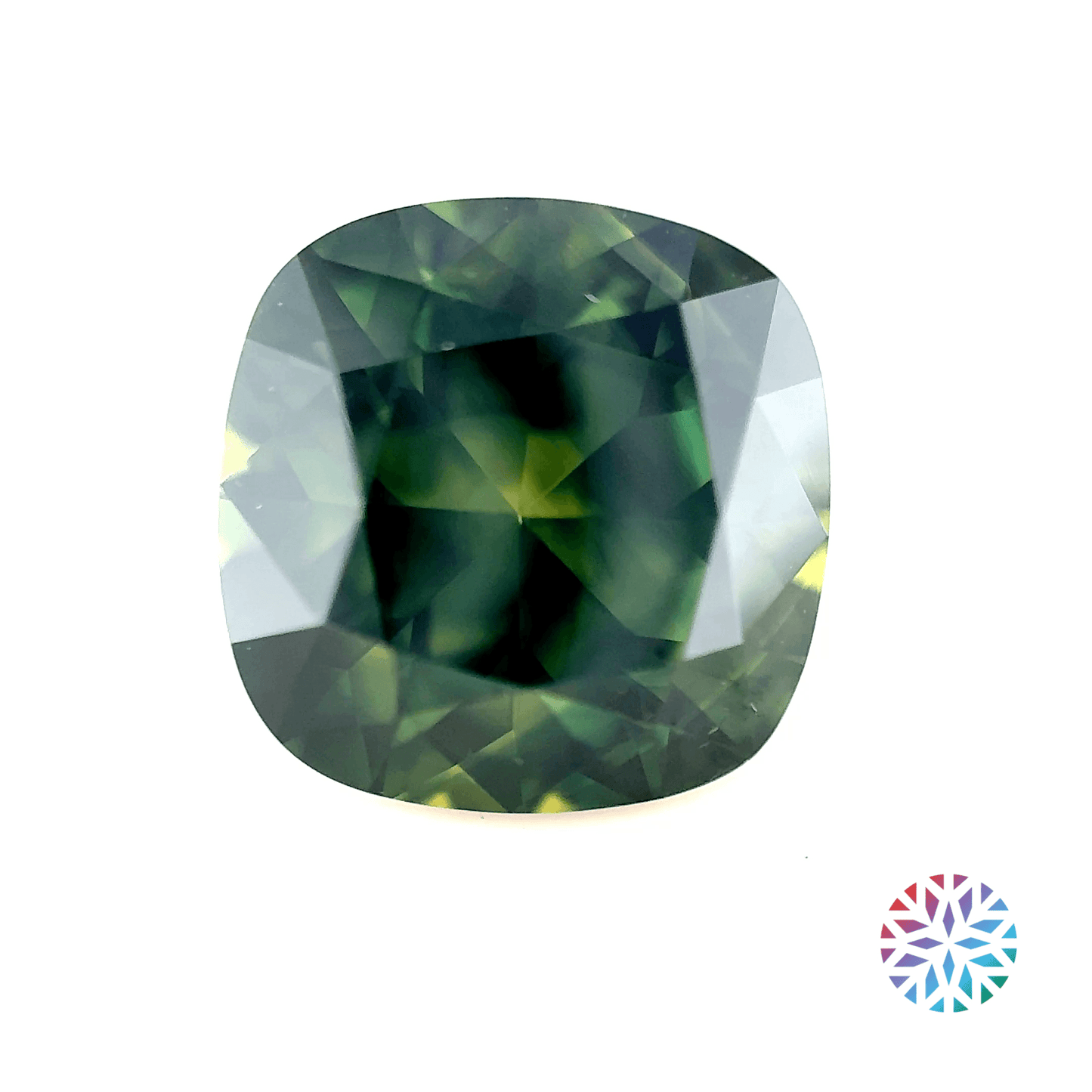 Parti Sapphire- Cushion, 7.46ct, 11.1 x 11.1 x 7.5mm
