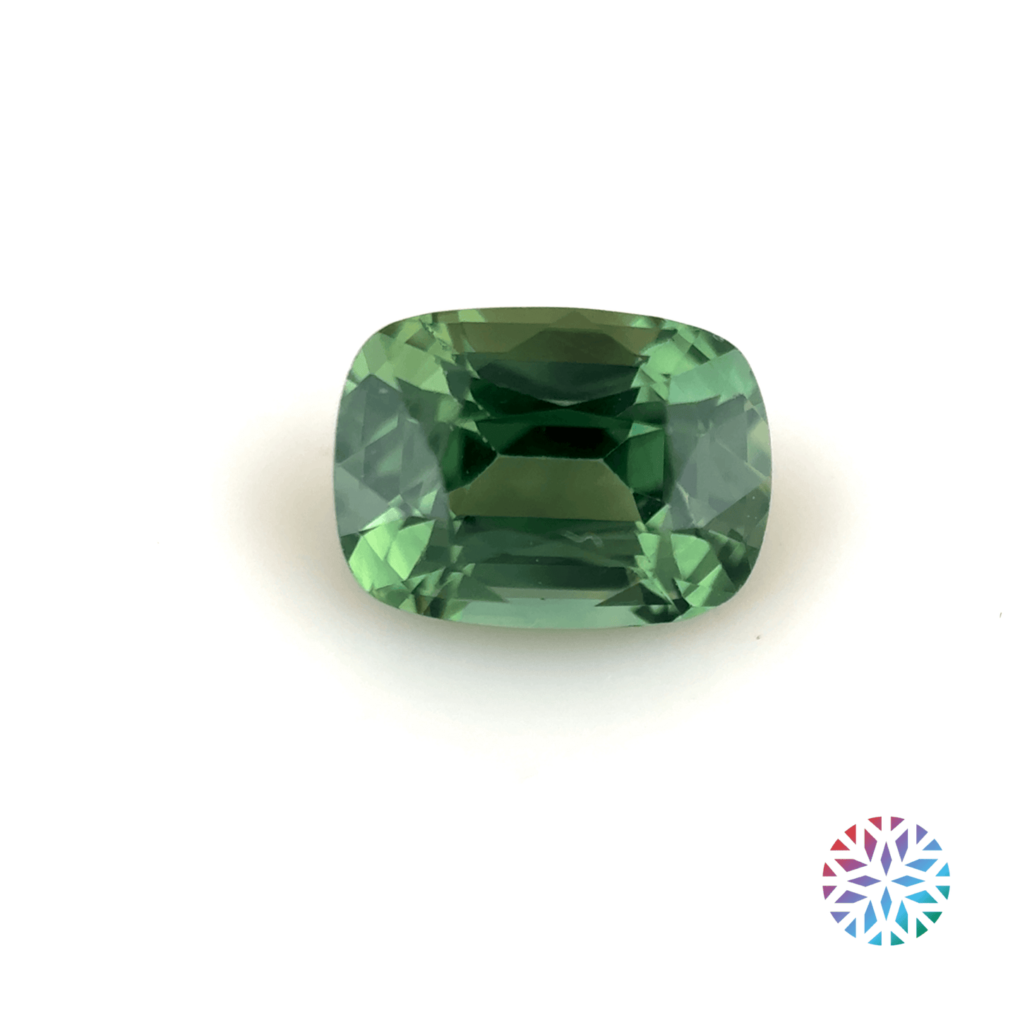 Green Sapphire- Cushion, 1.05ct, 6.6 x 4.8 x 3.7mm