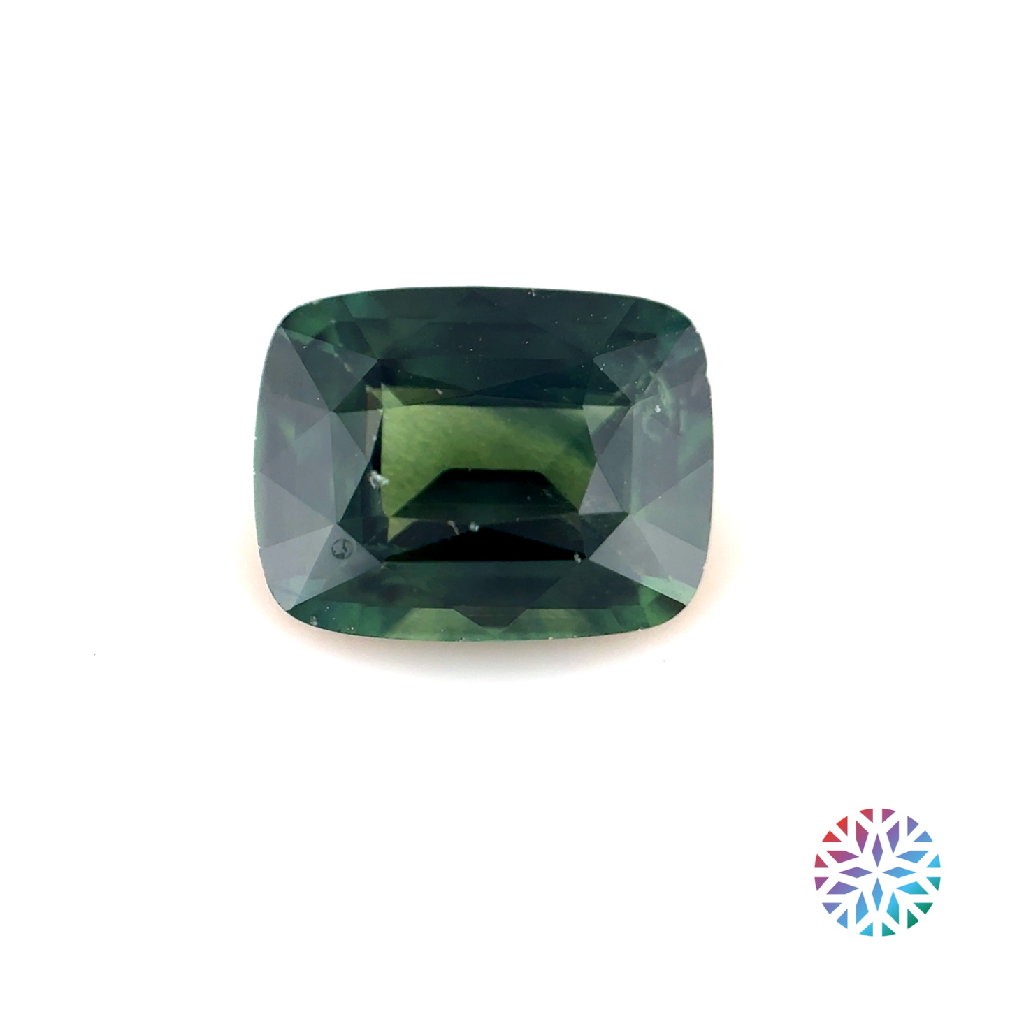 Green Sapphire- Cushion, 1.62ct, 7.7 x 6.0 x 3.7mm
