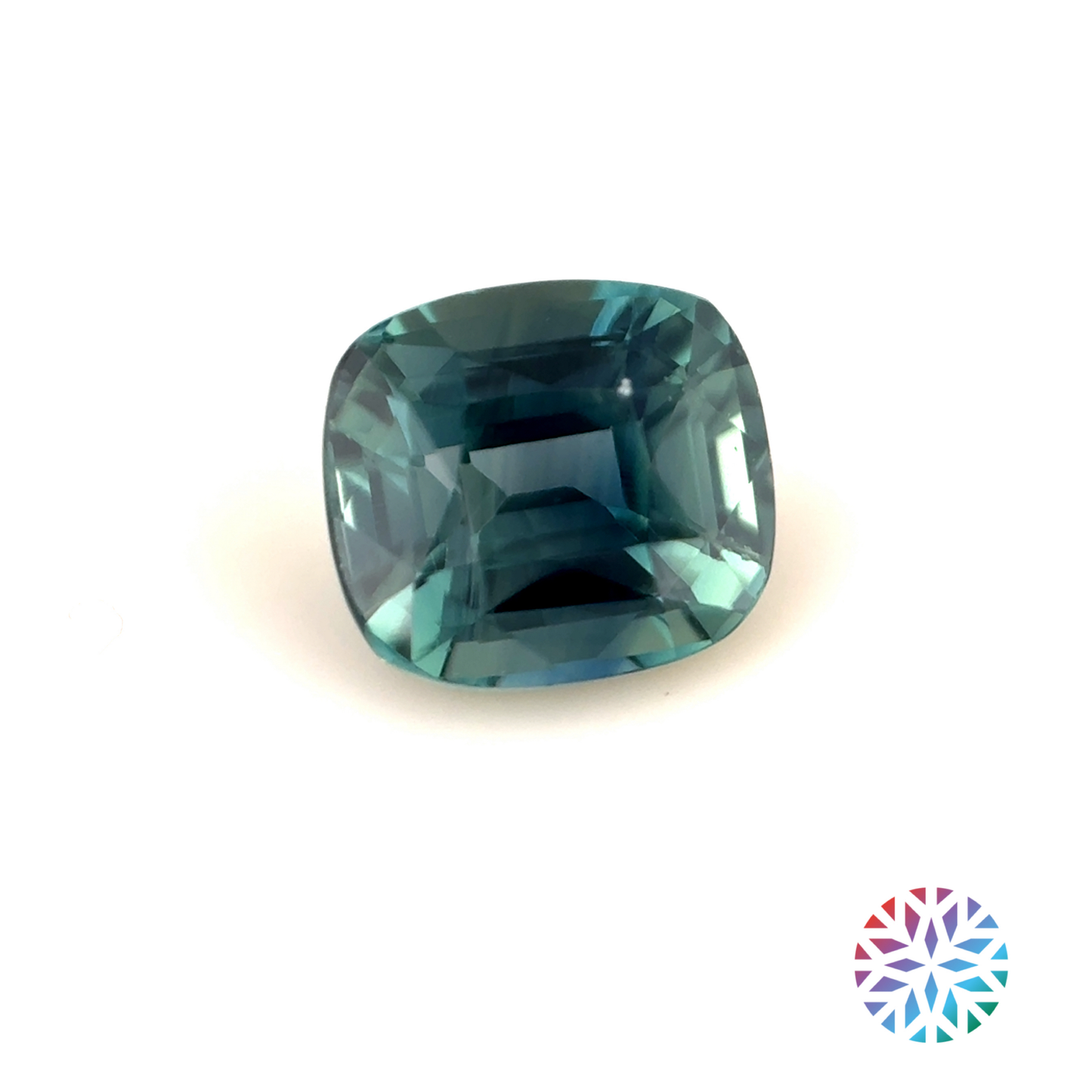 Teal Sapphire- Cushion, 1.04ct, 5.8 x 5.2 x 3.7mm