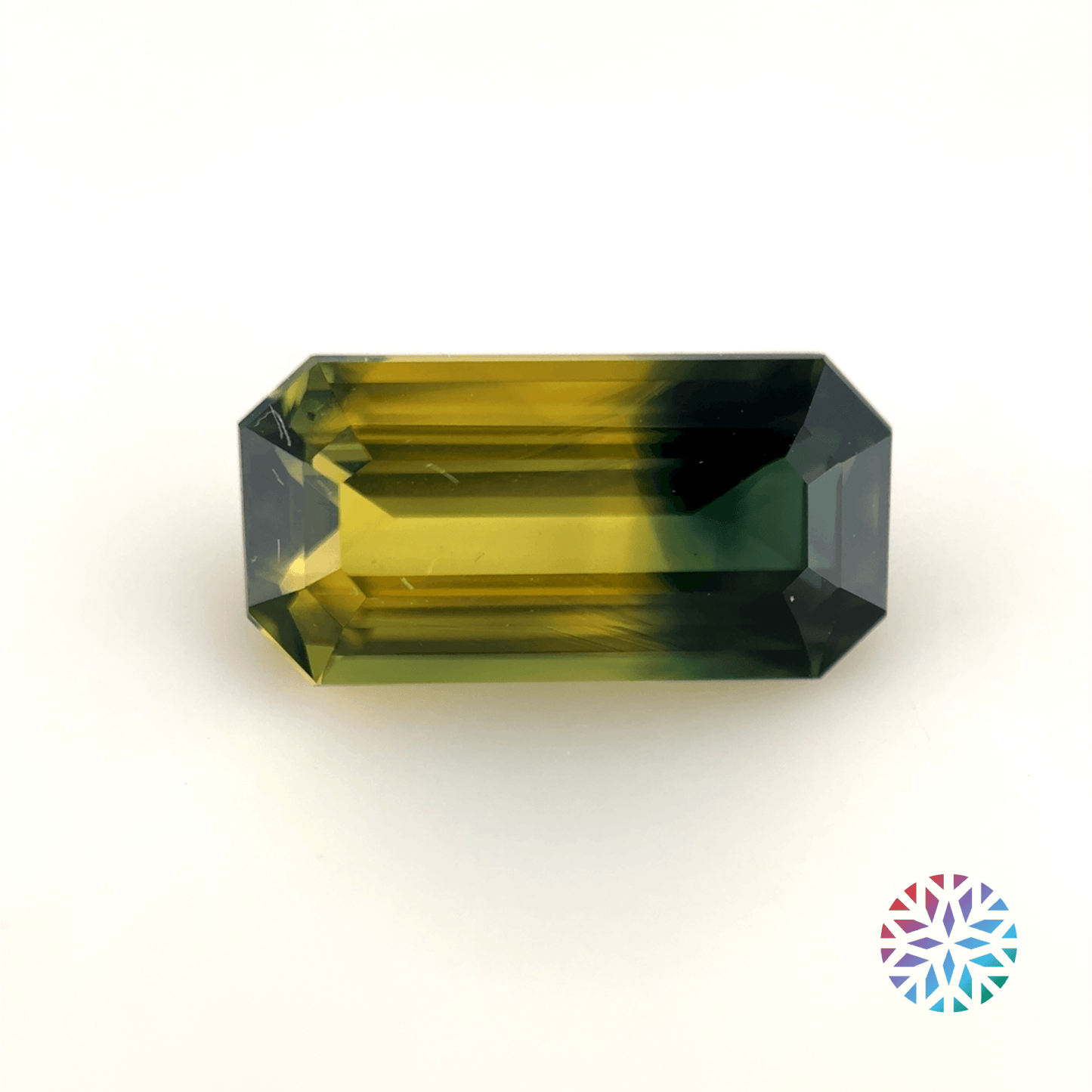 Parti Sapphire- Emerald, 1.82ct, 9.8 x 5.0 x 3.4mm