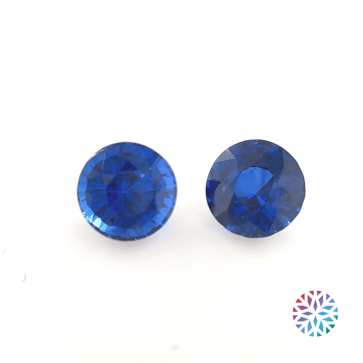 Blue Sapphire pair - Round, 1.71ct, 5.5 x 5.5mm