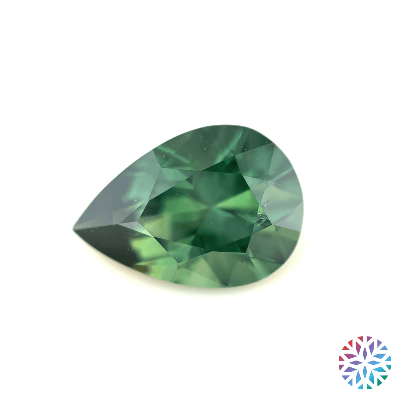 B/G Sapphire- Pear, 2.48ct, 10.3 x 7.1 x 5.2mm