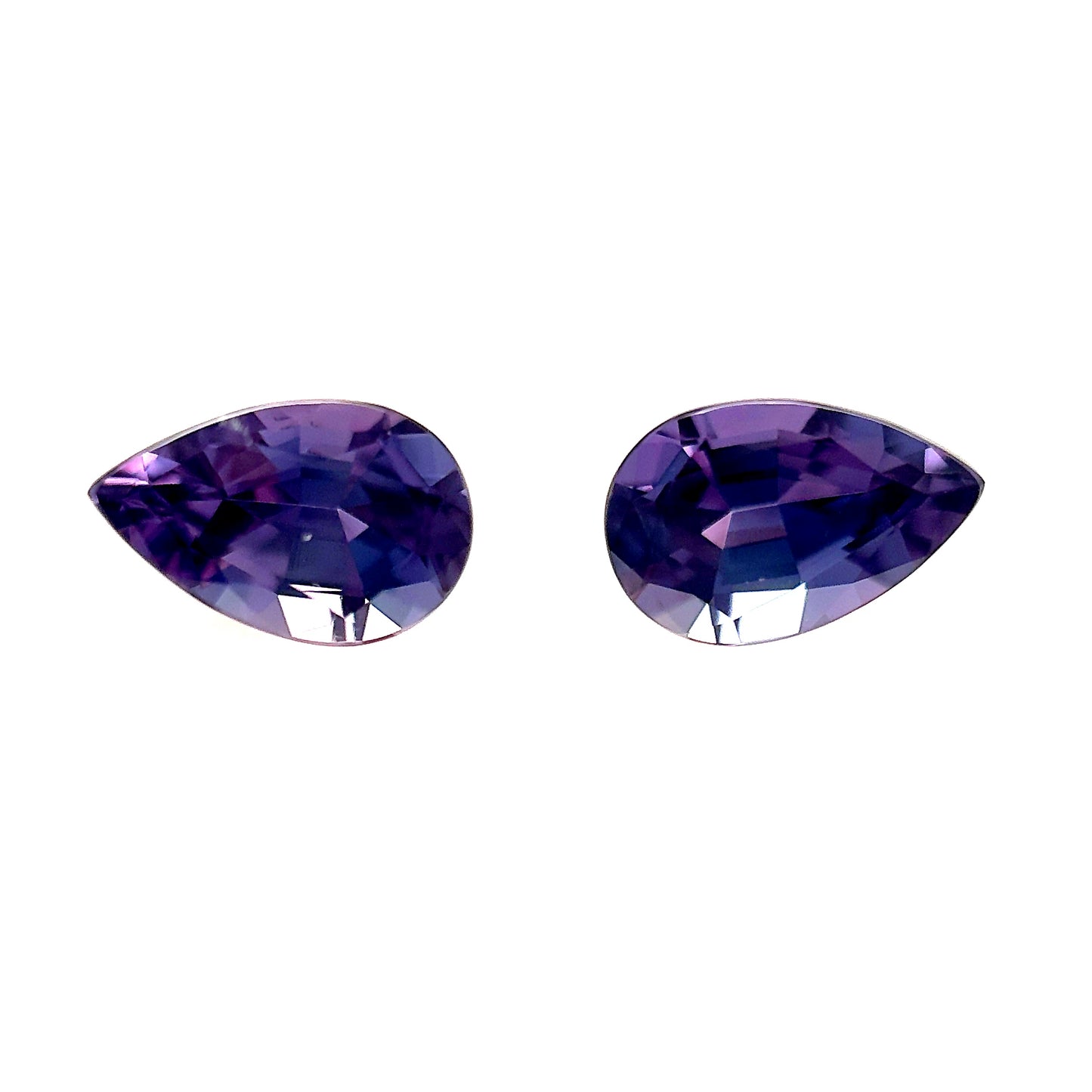 Alexandrite pair - Pear, 1.28ct, 6.9 x 4.5mm, (C)