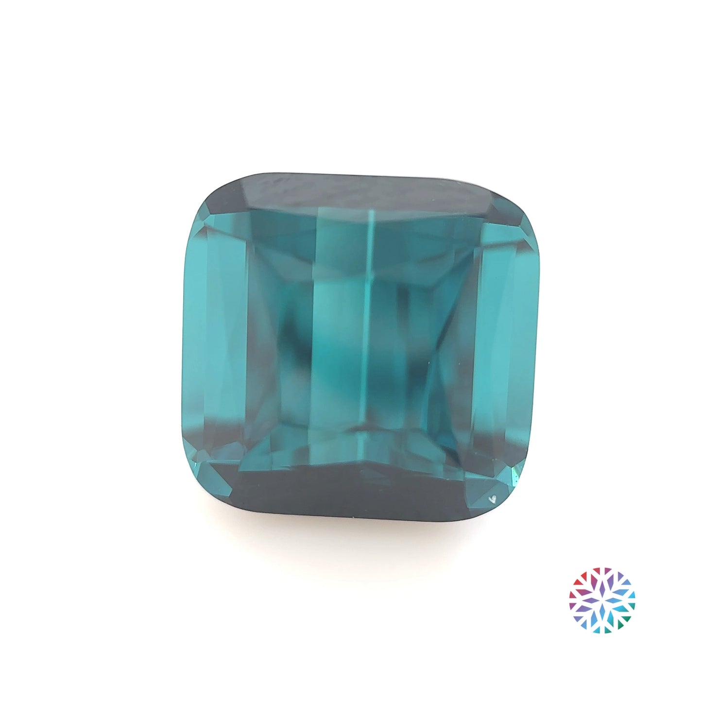 Teal Tourmaline- Cushion, 9.03ct, 12.0 x 11.7 x 8.5mm