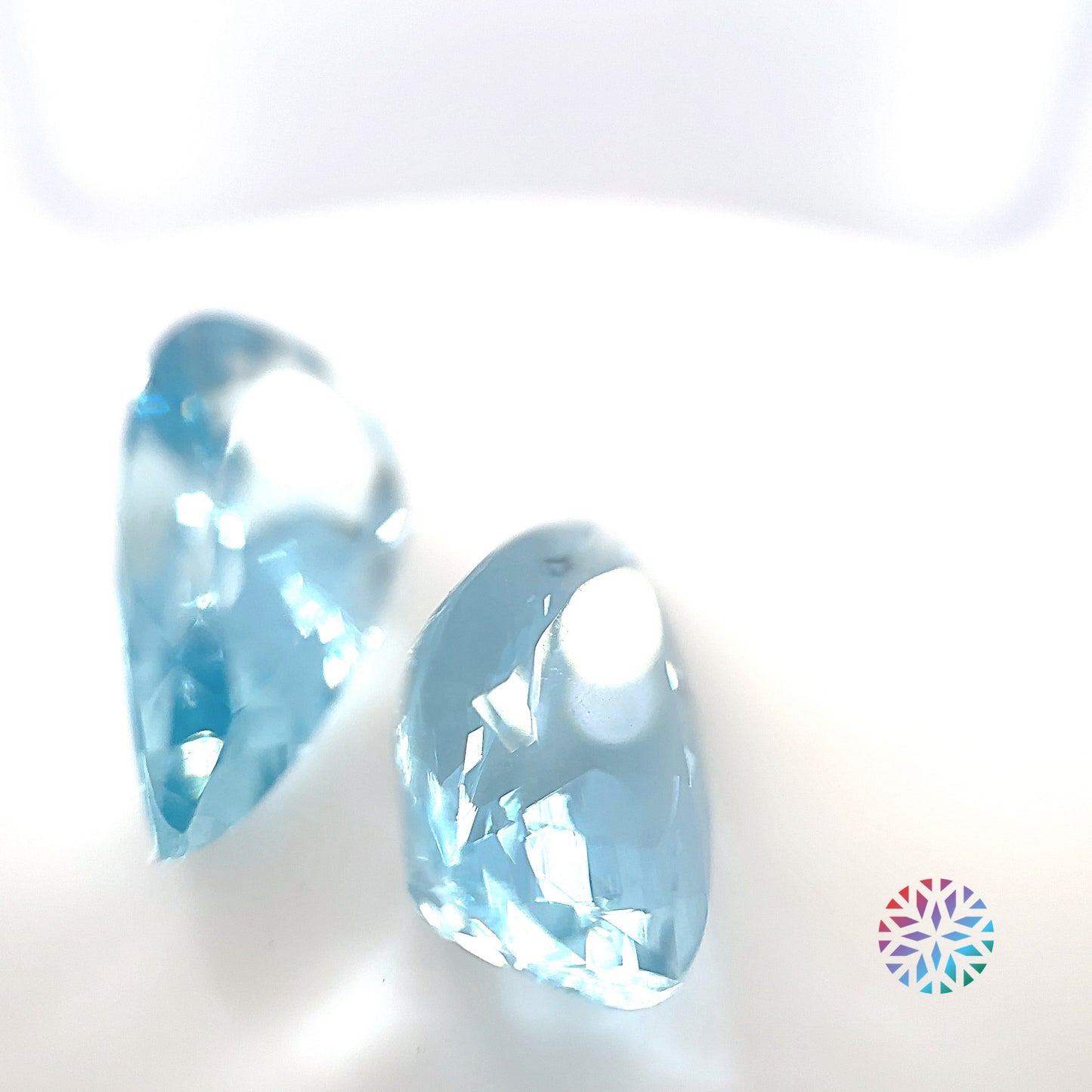 Aquamarine pair - Pear, 13.85ct, 19.2 x 10.6mm