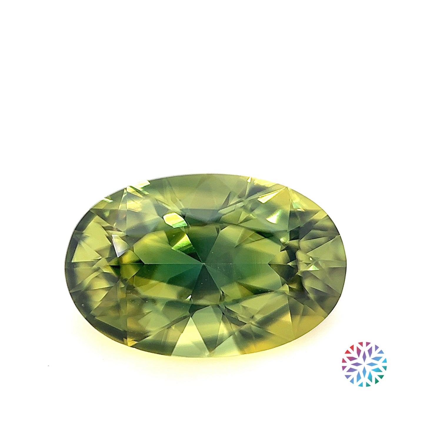 Parti Sapphire- Oval, 4.13ct, 12.4 x 8.1 x 5.6mm
