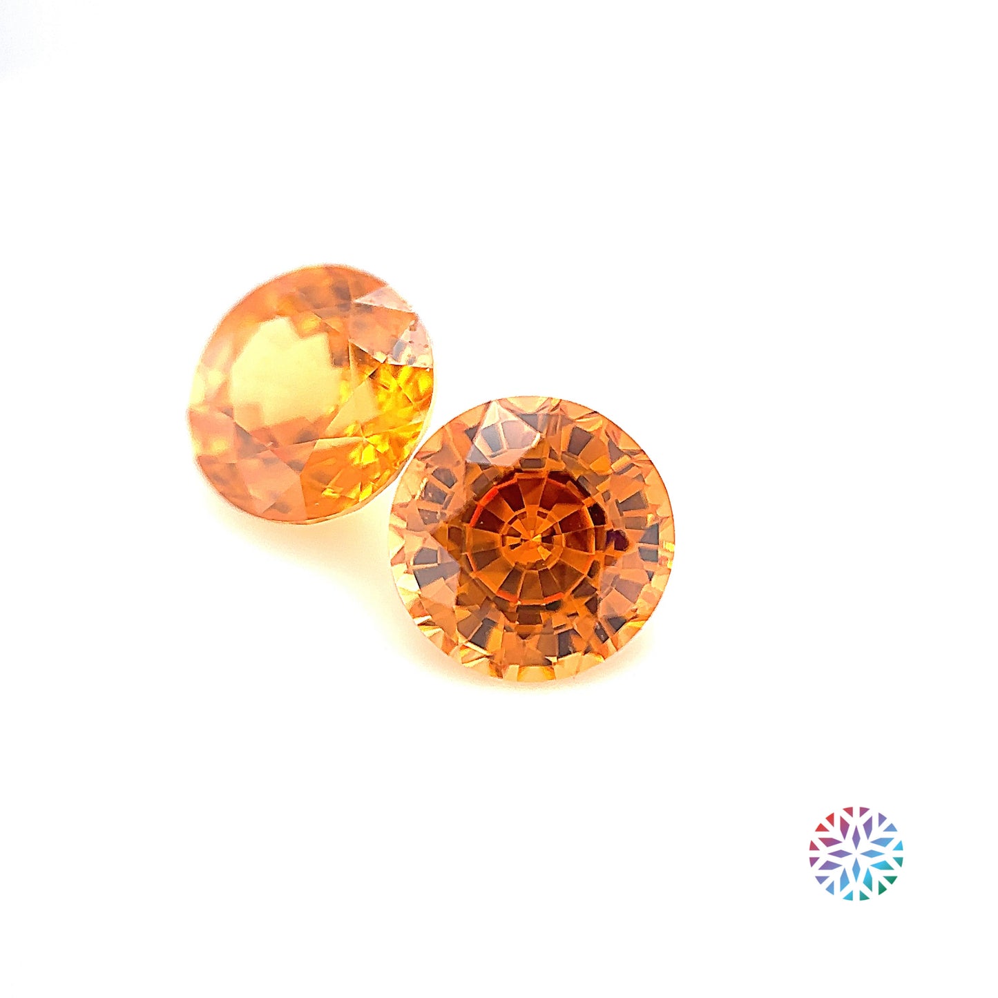 Spessartite pair - Round, 4.6ct, 7.5 x 7.5mm