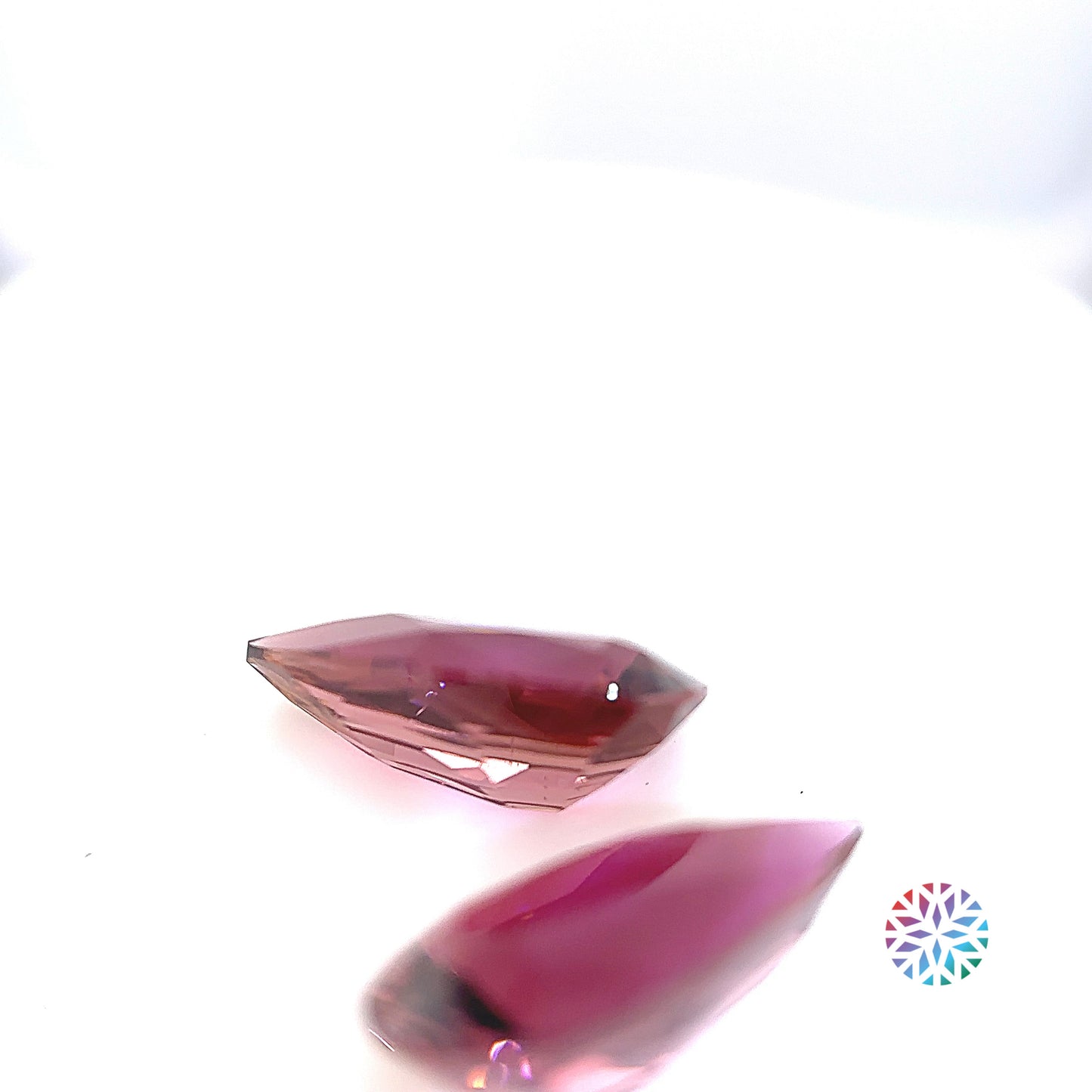 Pink Tourmaline pair - Pear, 7.4ct, 14.0 x 8.9mm