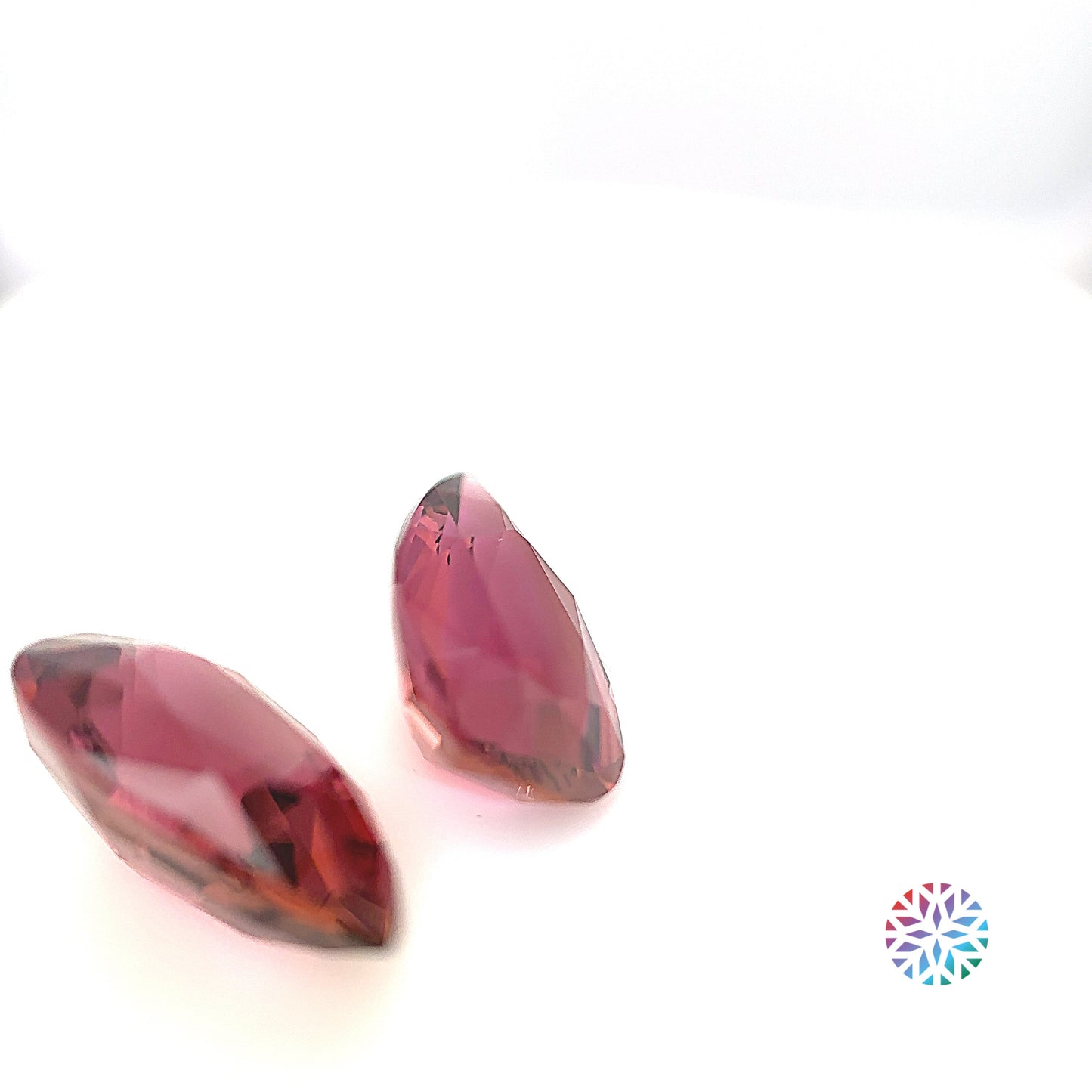 Pink Tourmaline pair - Pear, 7.4ct, 14.0 x 8.9mm