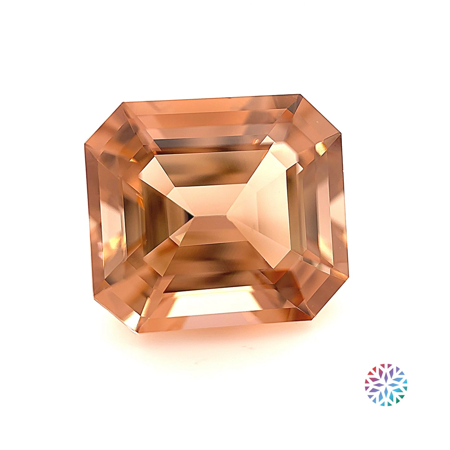 Peach Tourmaline- Emerald, 11.78ct, 14.4 x 13.8 x 8.8mm