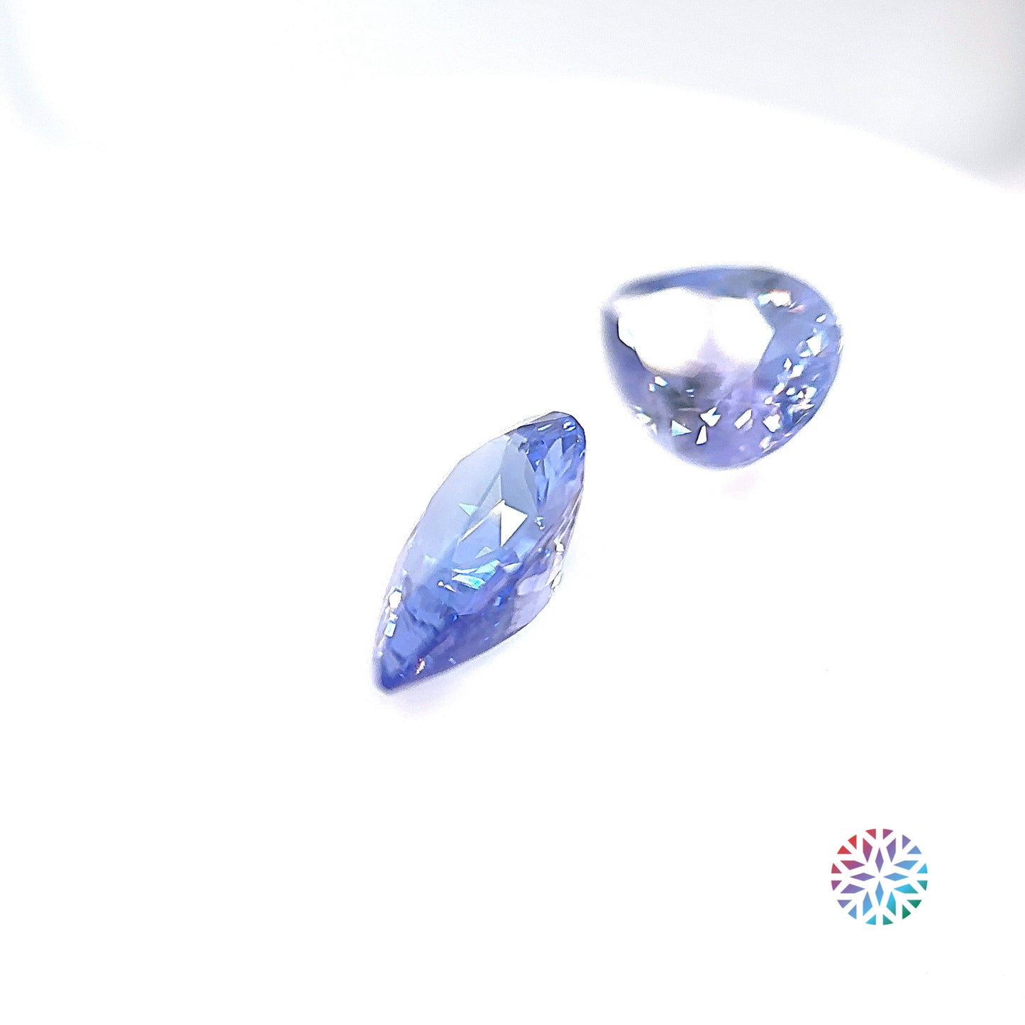 Lilac Tanzanite pair - Pear, 5.11ct, 11.5 x 7.6mm