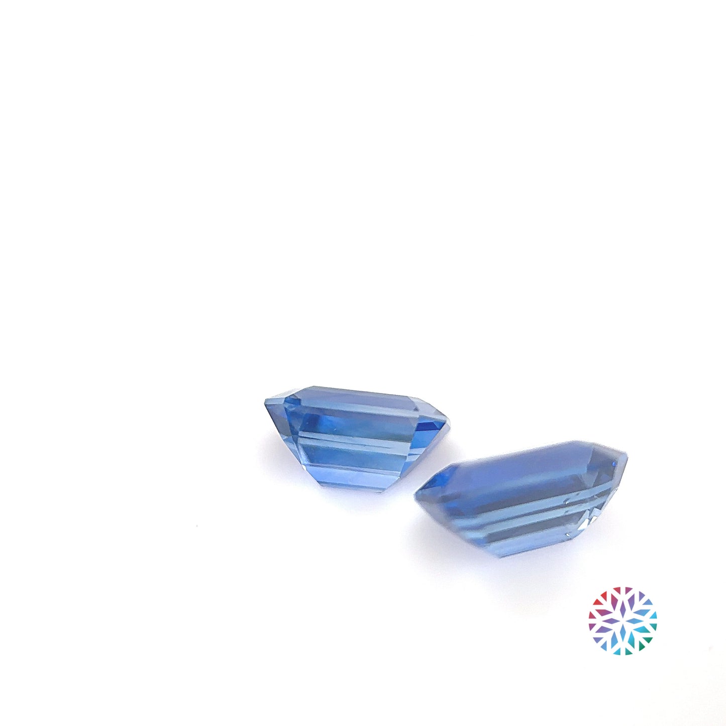 Blue Sapphire pair - Emerald, 2.62ct, 7.2 x 4.8mm
