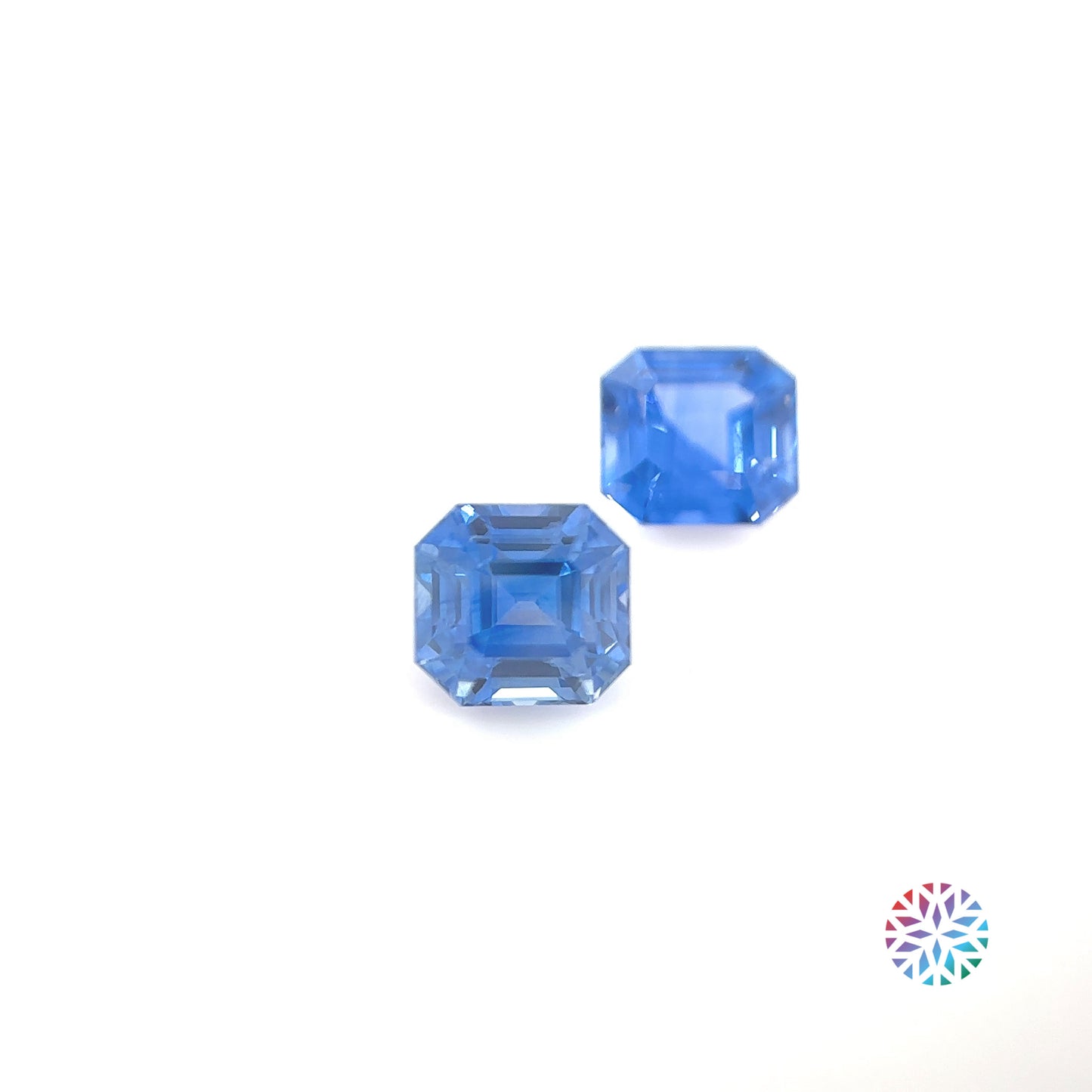 Blue Sapphire pair - Emerald, 2.65ct, 6.0 x 5.5mm
