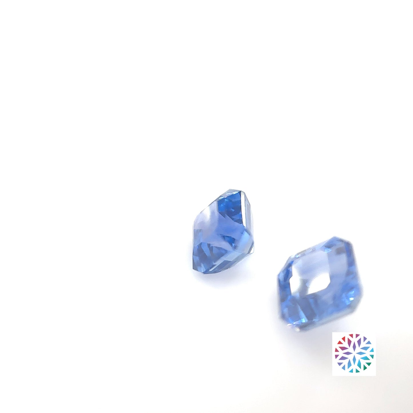 Blue Sapphire pair - Emerald, 2.65ct, 6.0 x 5.5mm