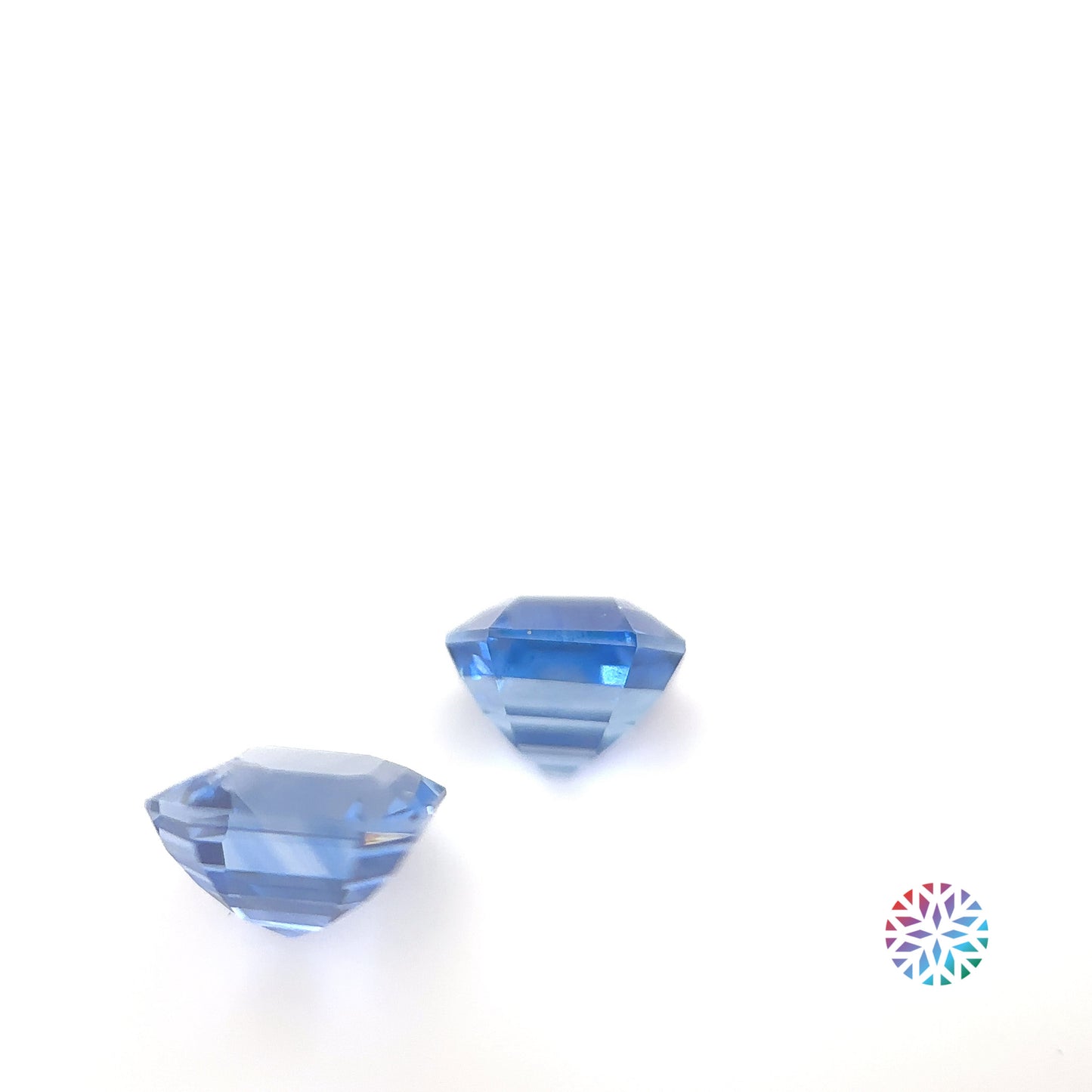 Blue Sapphire pair - Emerald, 2.65ct, 6.0 x 5.5mm