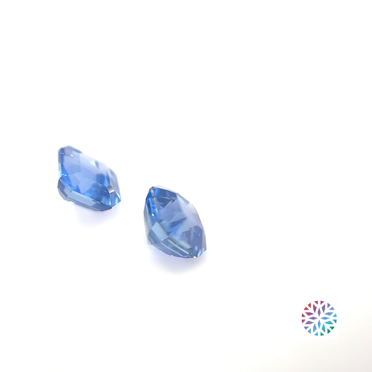 Blue Sapphire pair - Emerald, 2.65ct, 6.0 x 5.5mm