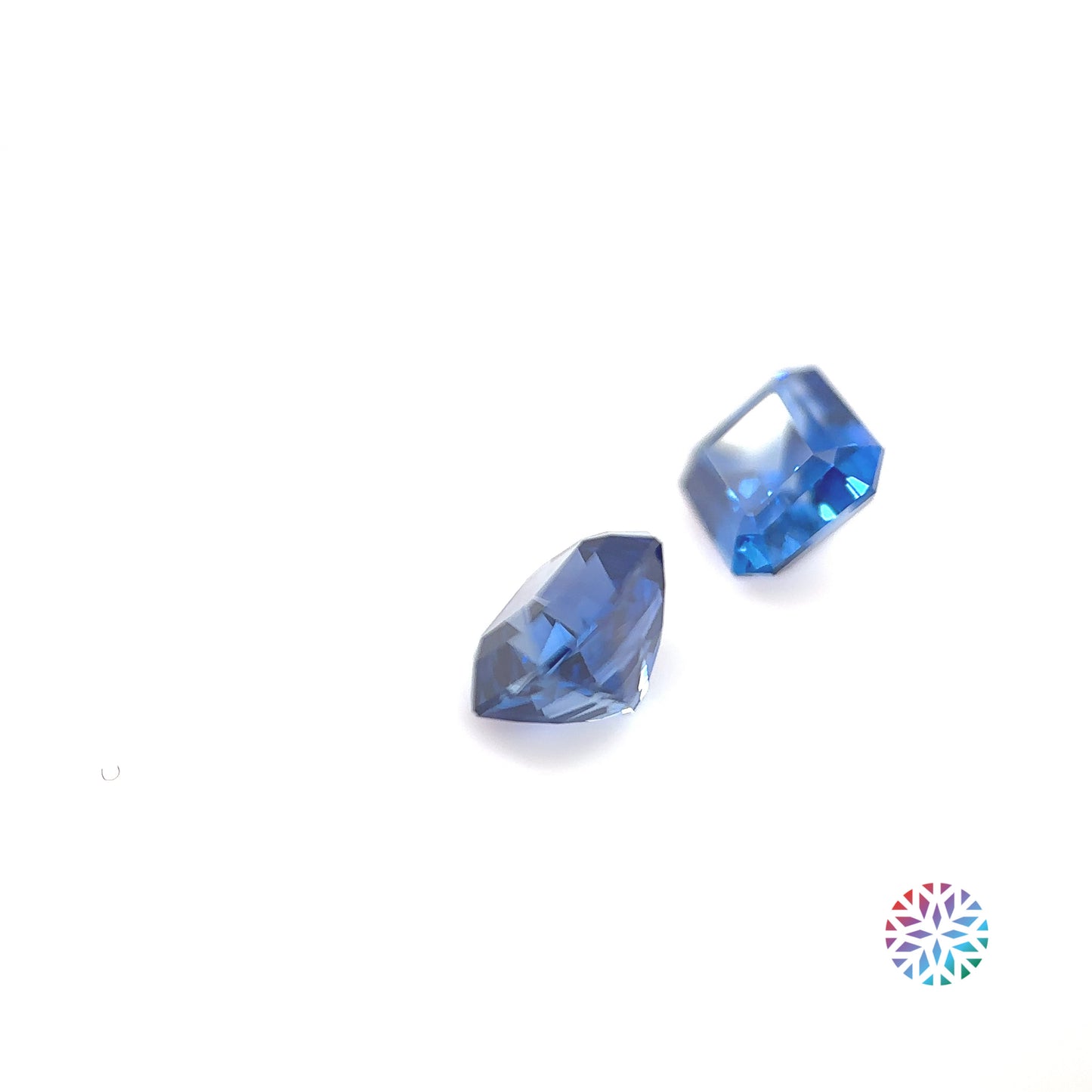 Blue Sapphire pair - Emerald, 2.51ct, 6.1 x 5.5mm