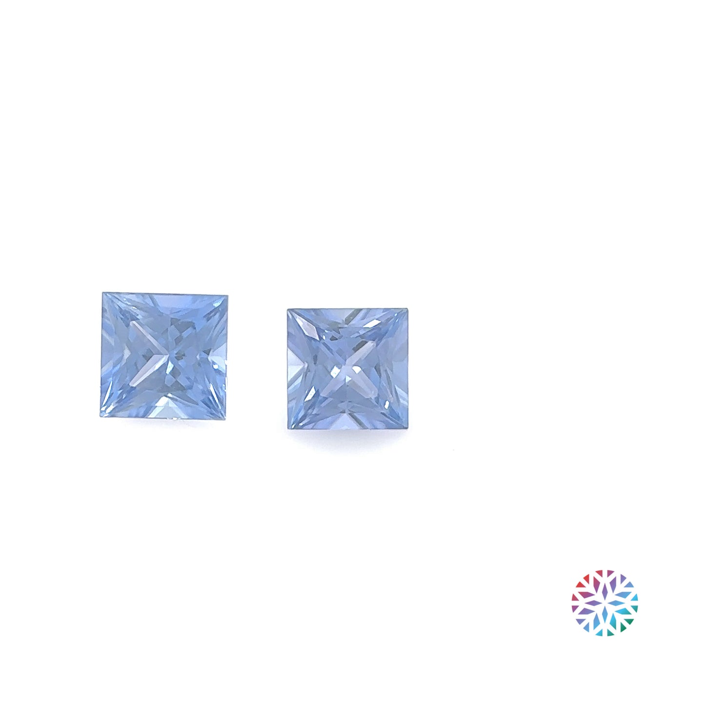 Blue Sapphire pair - Square, 0.88ct, 4.1 x 4.1mm