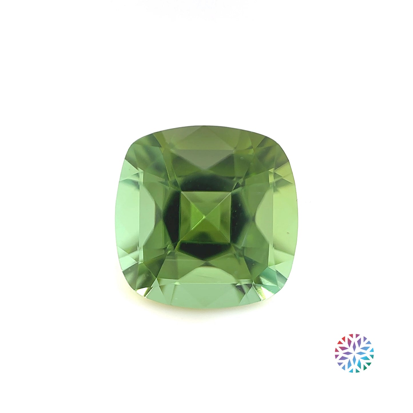 Green Tourmaline- Cushion, 6.52ct, 11.7 x 11.7 x 7.9mm