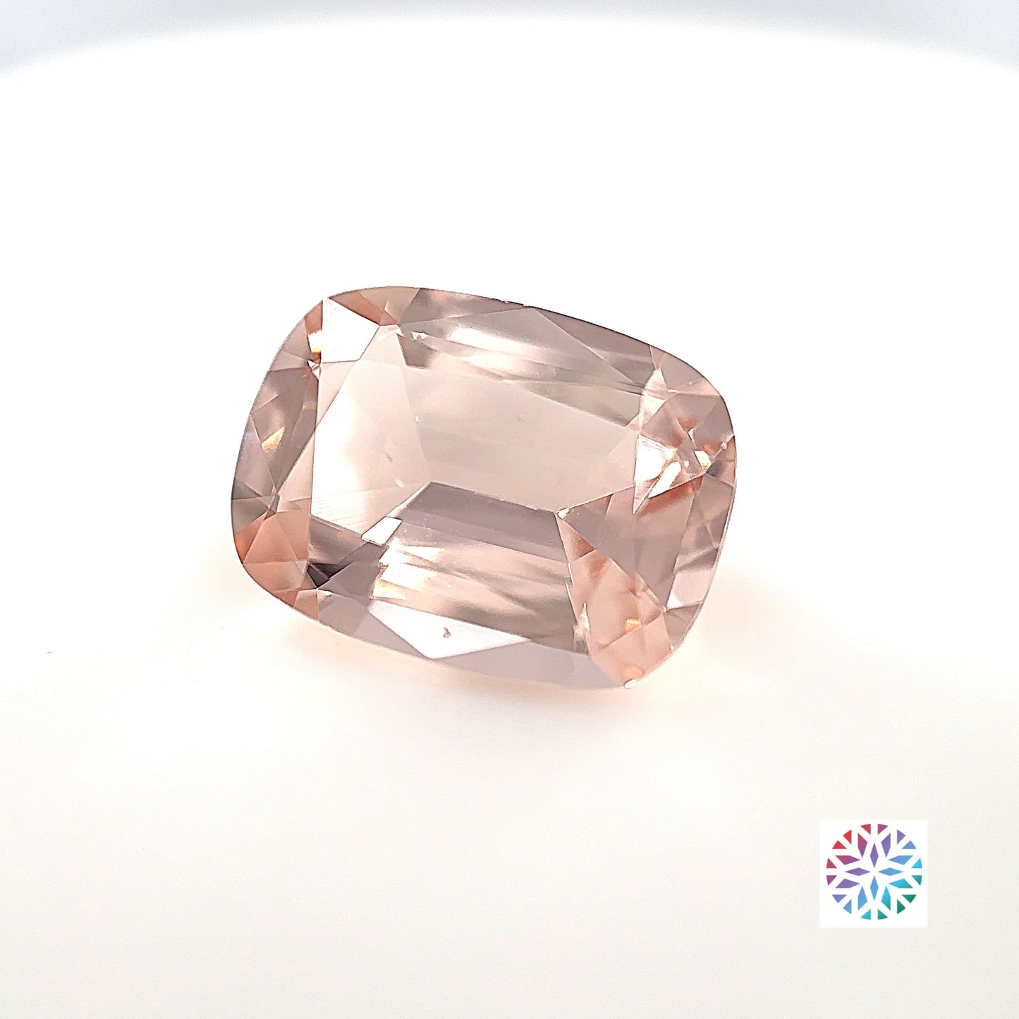 Peach Morganite- Cushion, 4.41ct, 12.8 x 9.6 x 5.8mm
