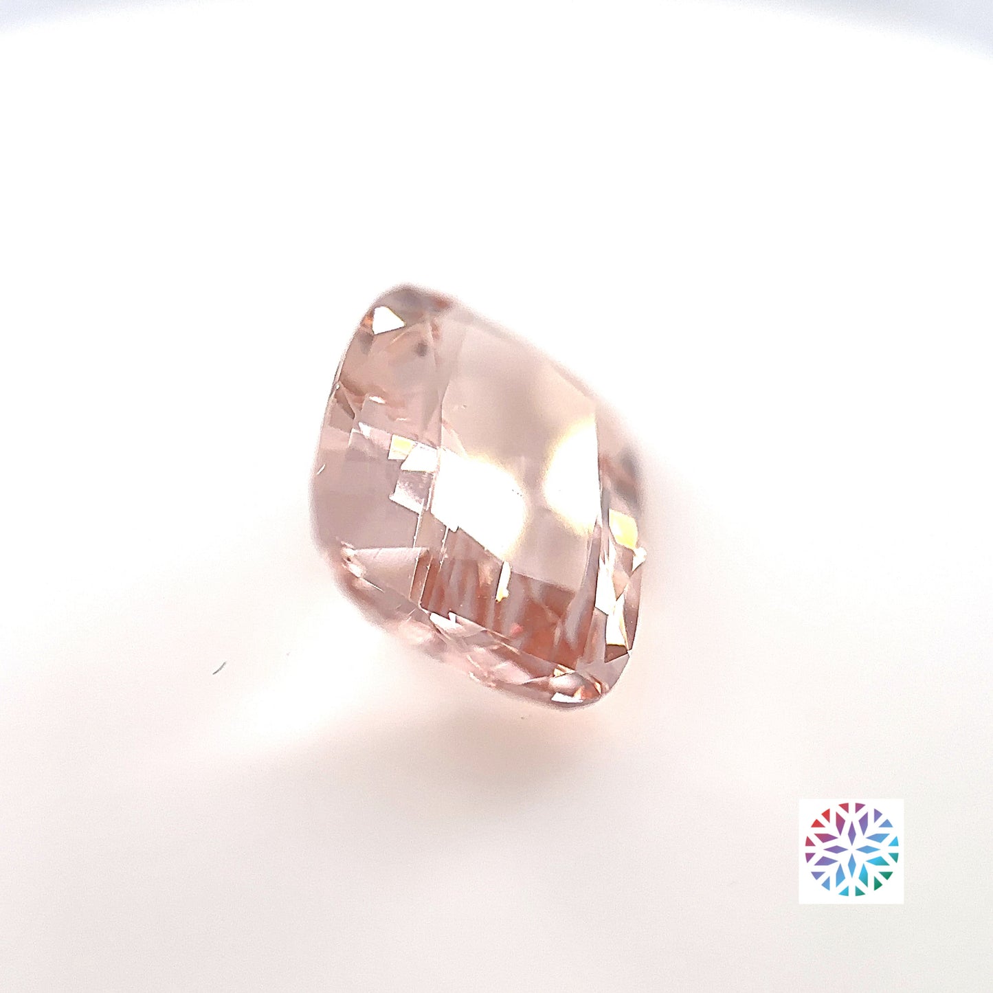 Peach Morganite- Cushion, 4.41ct, 12.8 x 9.6 x 5.8mm