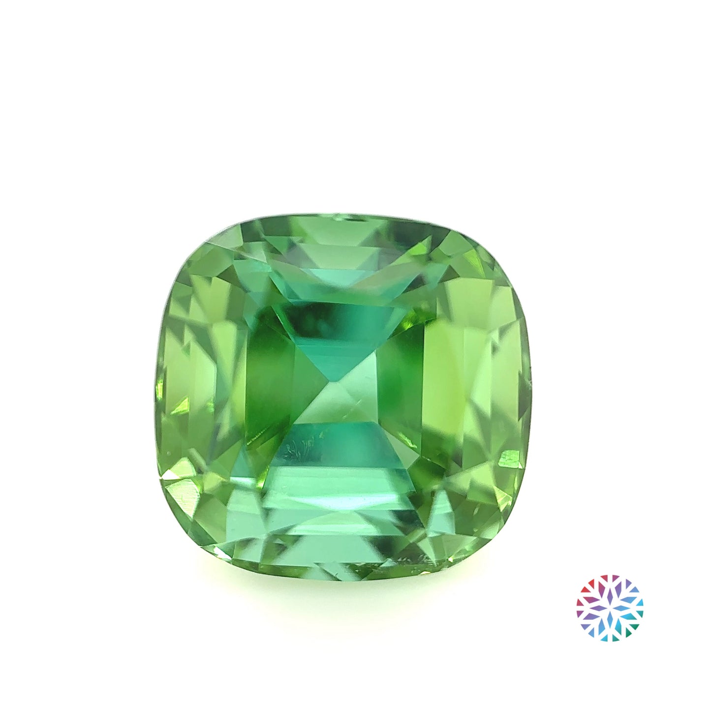 Mint Tourmaline- Cushion, 16.29ct, 14.2 x 14.0 x 12.1mm