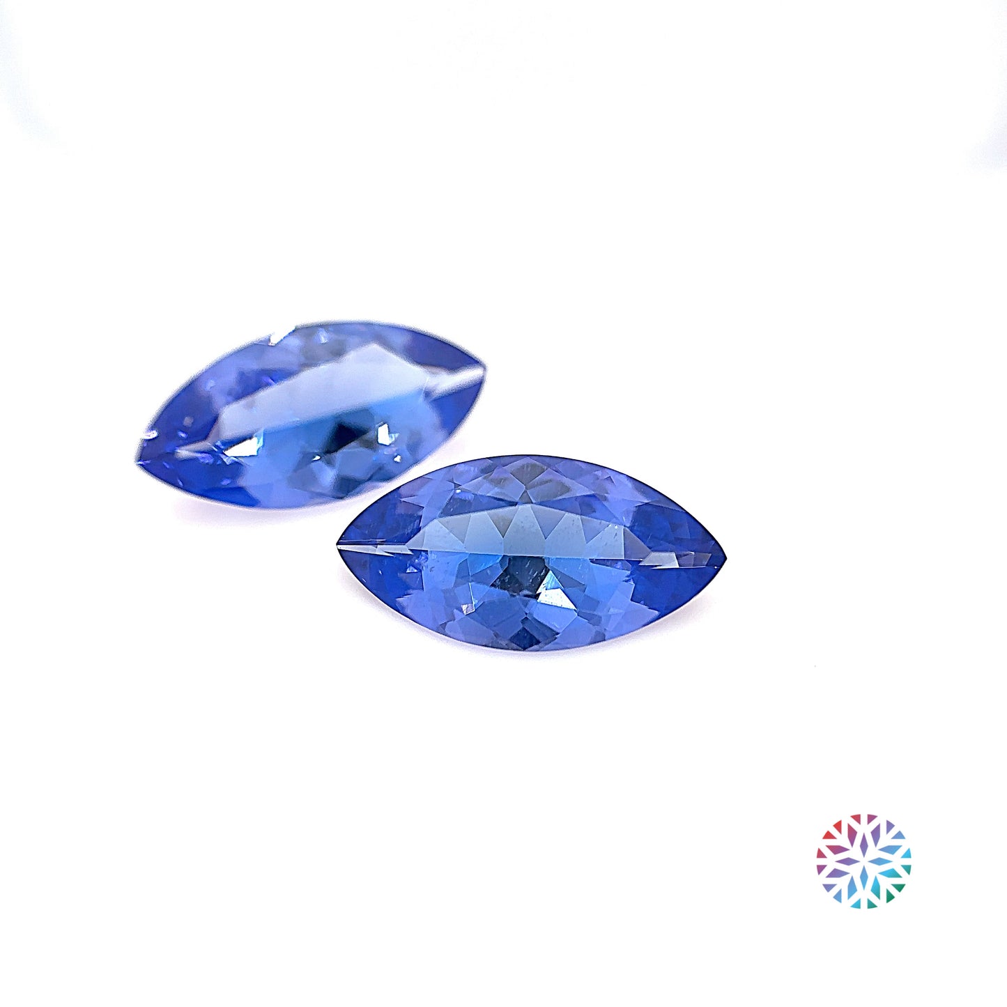 Tanzanite pair - Oval, 3.78ct, 13.2 x 6.6mm