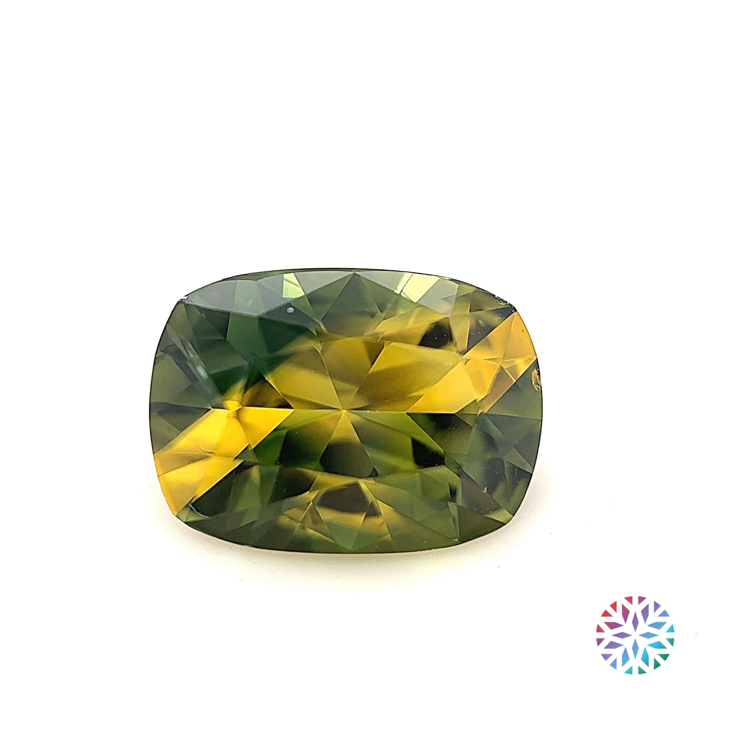 Parti Sapphire- Cushion, 3.46ct, 10.8 x 7.8 x 5.1mm