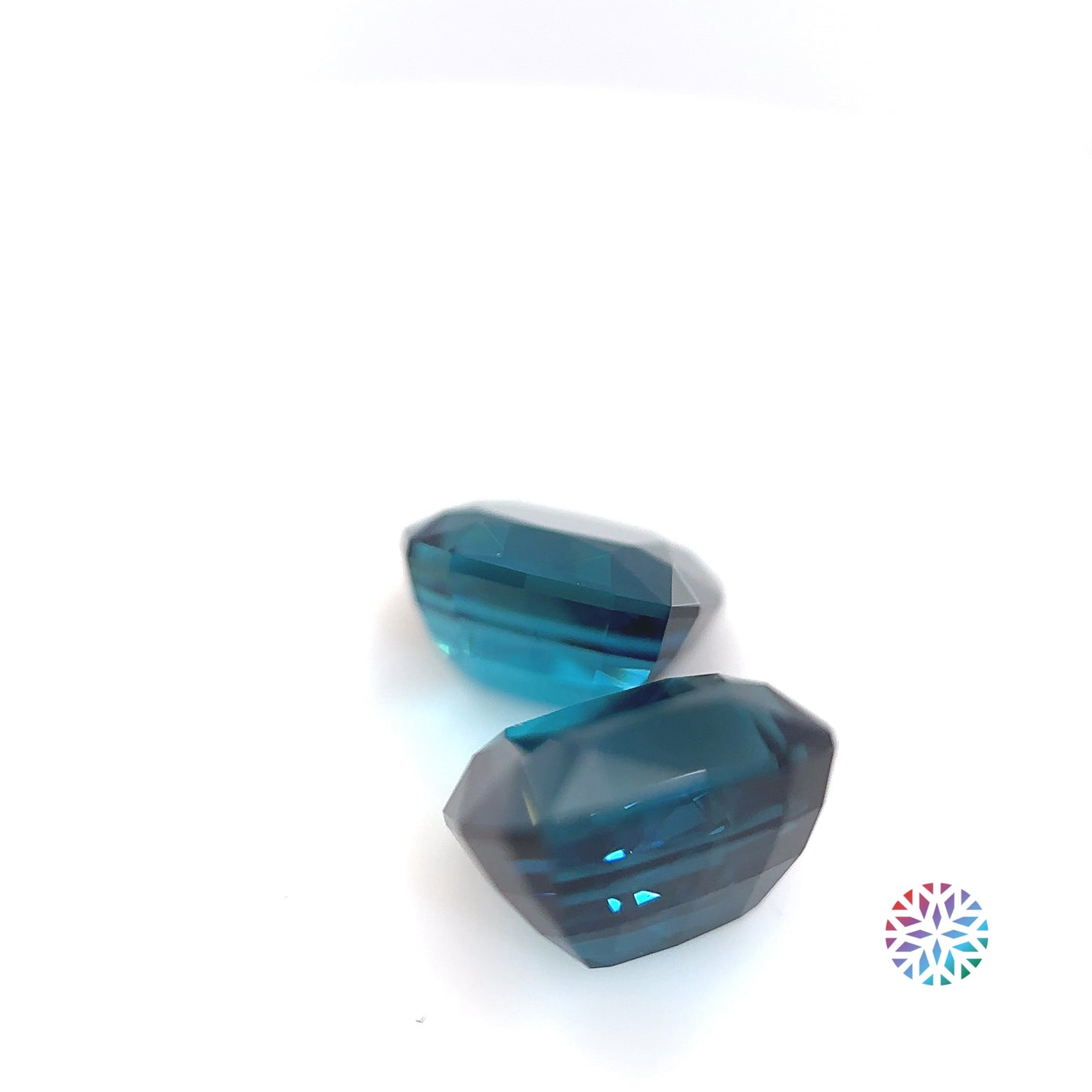 Indicolite pair - Cushion, 5.83ct, 8.7 x 8.0mm