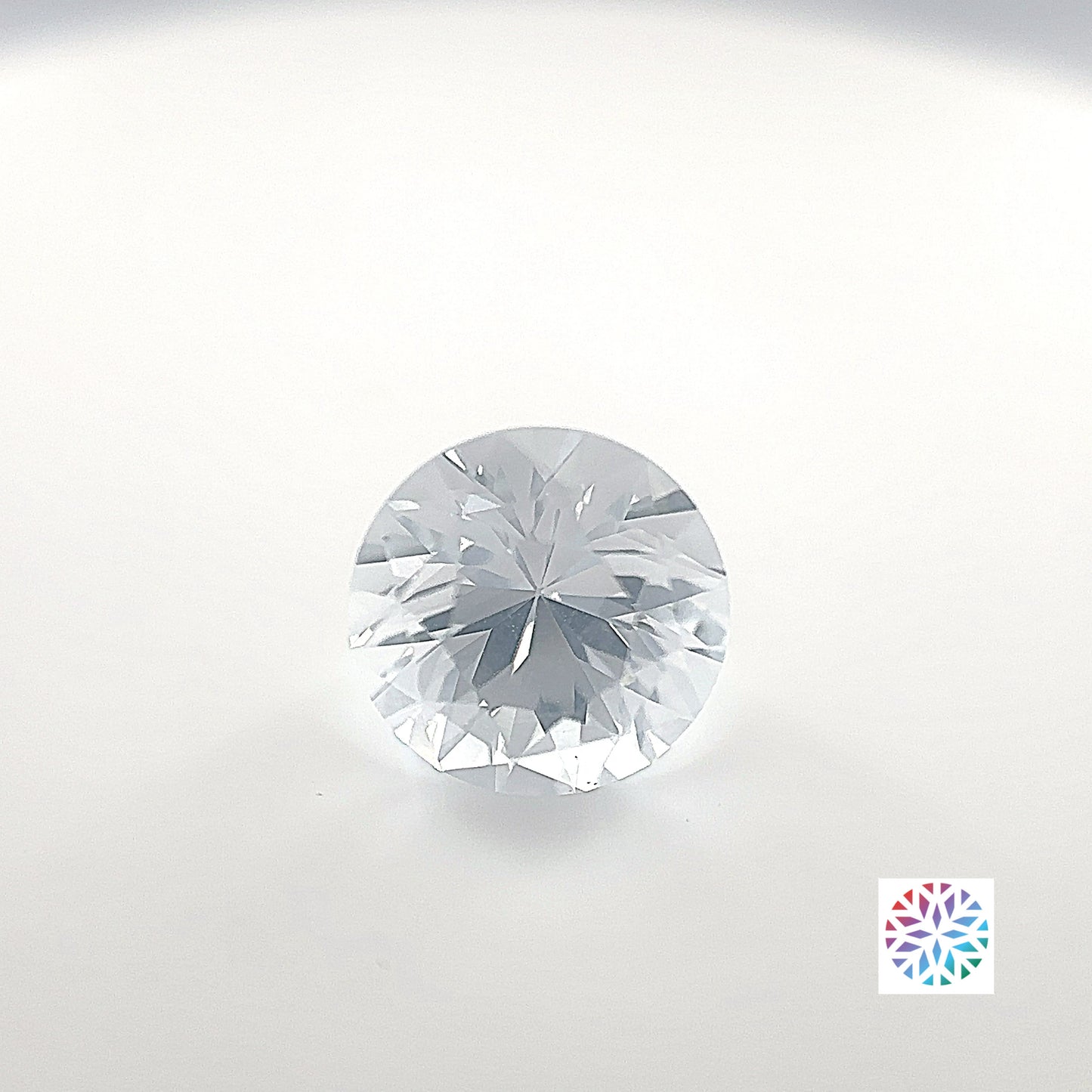 White Sapphire- Round, 3.29ct, 8.7 x 8.7 x 6.6mm, (N)
