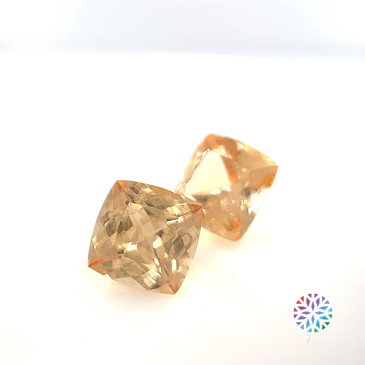 Golden Hessonite pair - Cushion, 4.92ct, 8.1 x 8.0mm