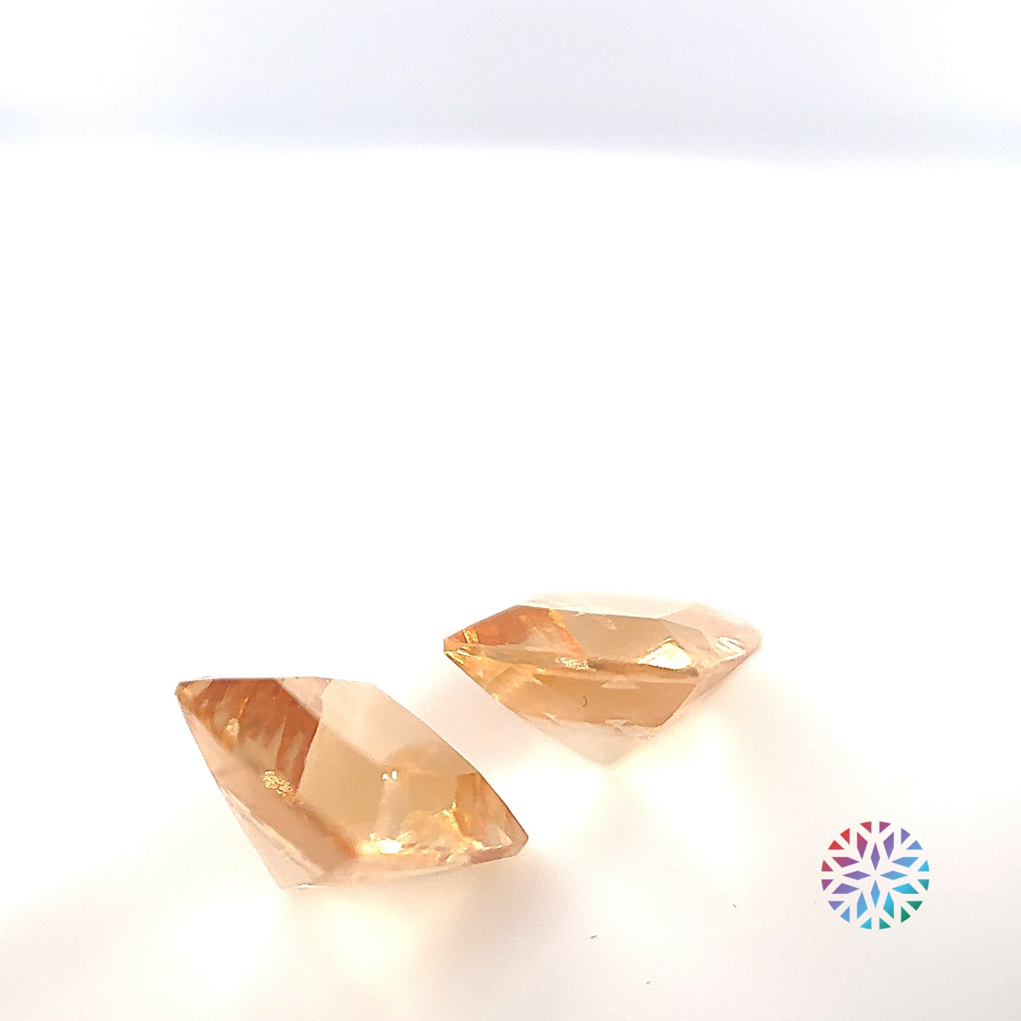Golden Hessonite pair - Cushion, 4.92ct, 8.1 x 8.0mm