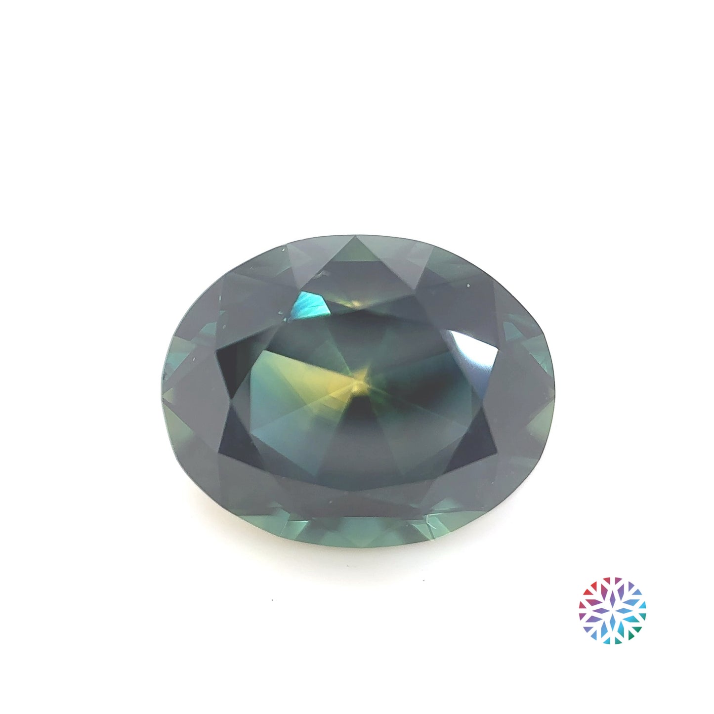 Parti Sapphire- Oval, 7.32ct, 12.4 x 9.9 x 7.4mm, (N)