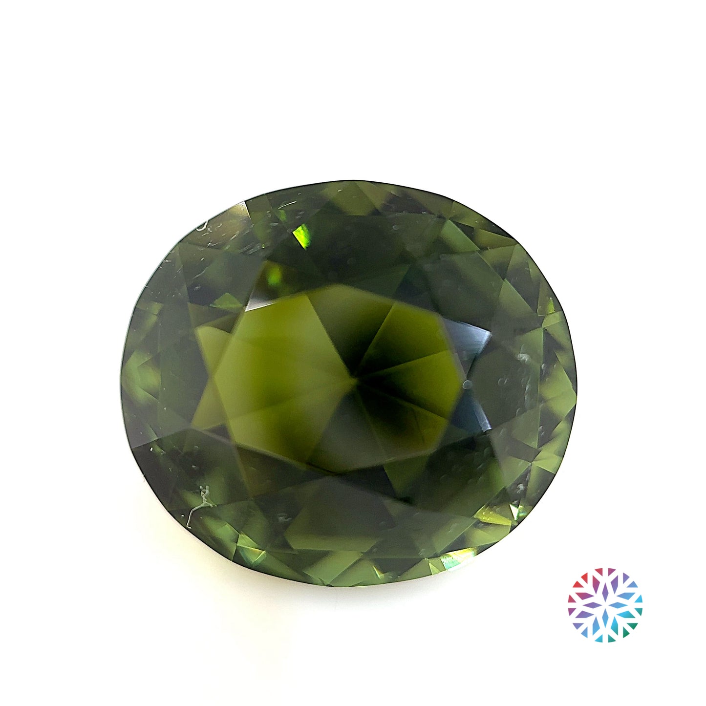 Green Tourmaline- Oval, 12.69ct, 15.4 x 13.6 x 9.9mm