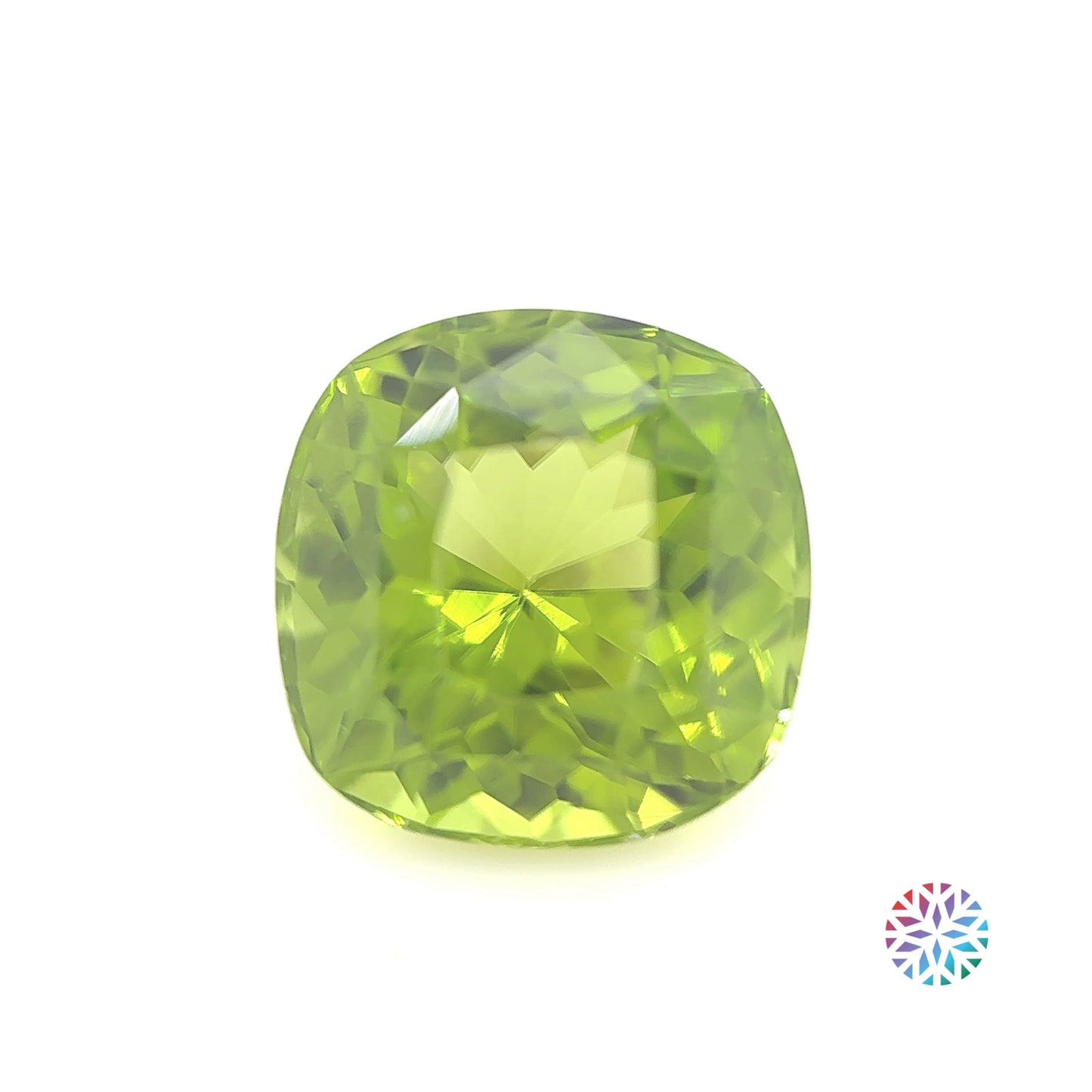 Peridot- Cushion, 7.4ct, 11.7 x 11.6 x 7.8mm