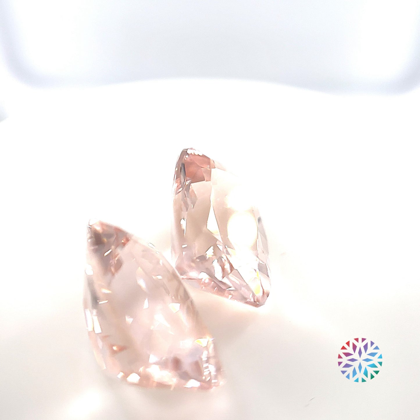 Pink Morganite pair - Cushion, 16.21ct, 15.0 x 11.0mm