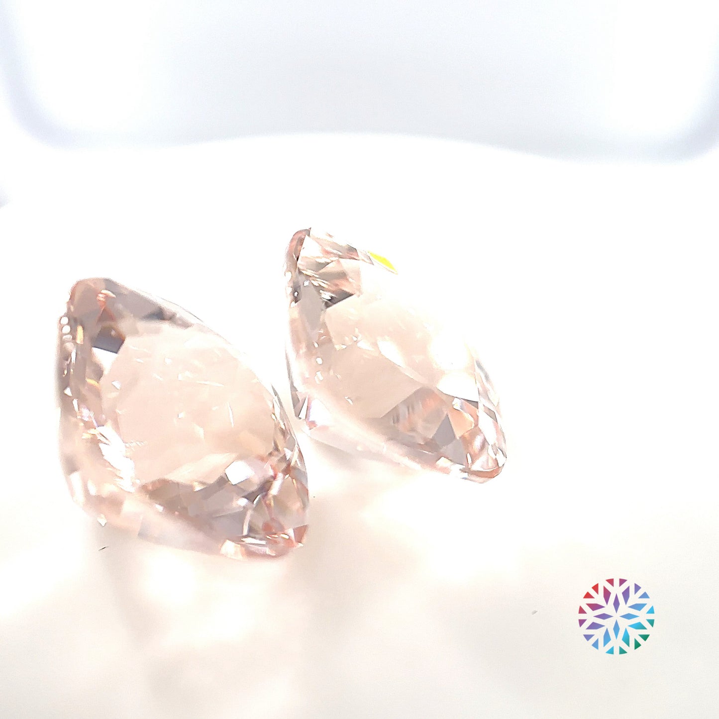 Pink Morganite pair - Fancy, 21.23ct, 14.0 x 14.0mm