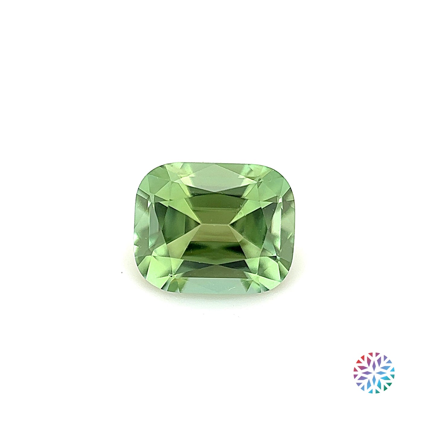 Green Tourmaline- Cushion, 1.66ct, 8.0 x 6.5 x 4.6mm