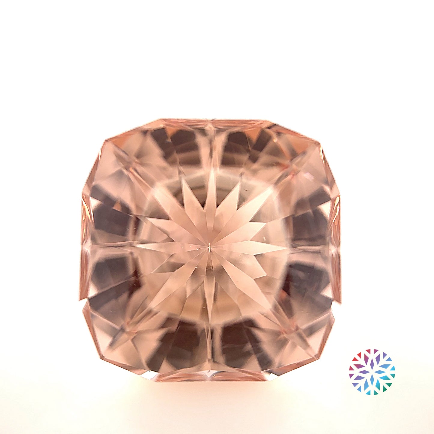 Peach Morganite- Cushion, 20.16ct, 16.9 x 16.8 x 11.9mm