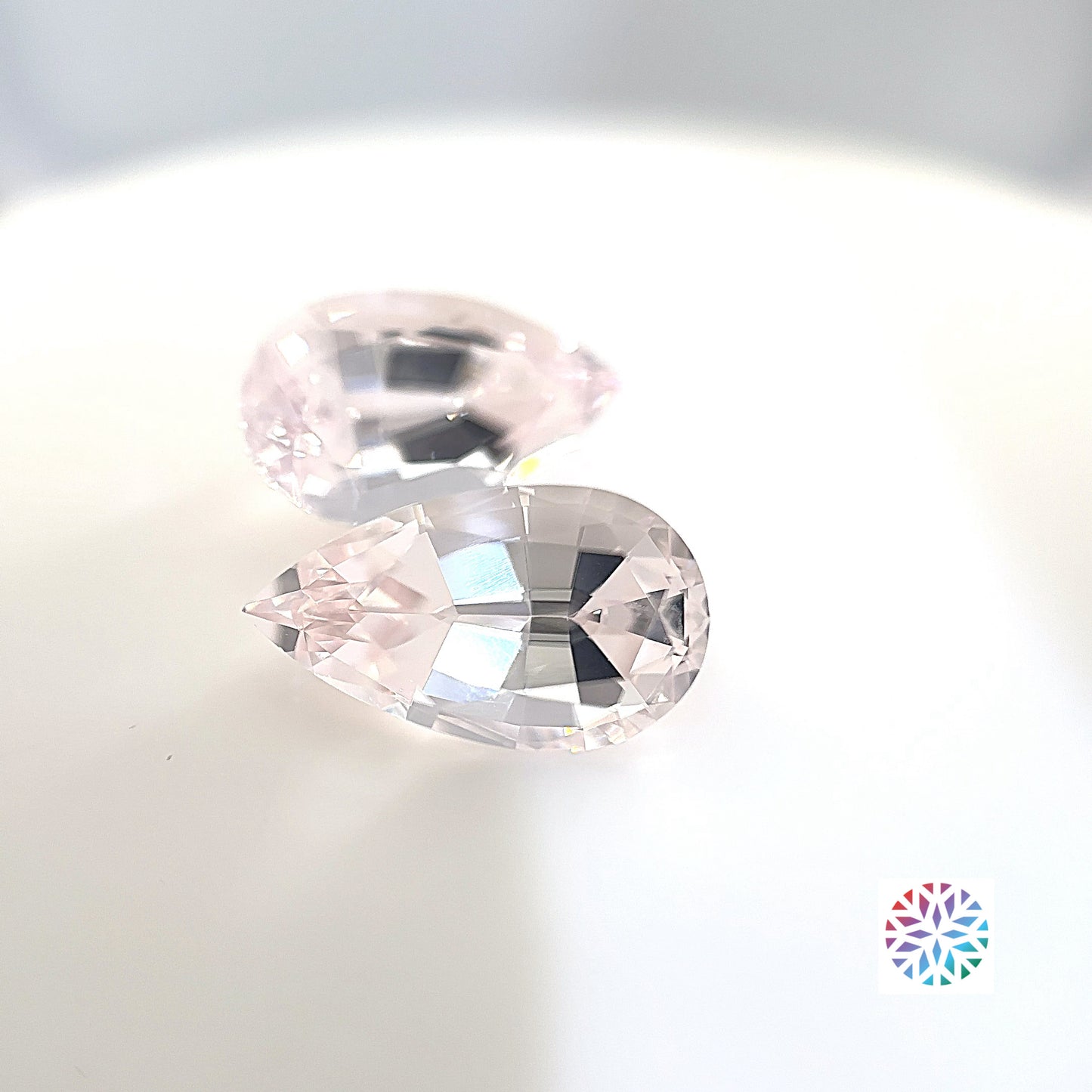 Pink Morganite pair - Pear, 5.99ct, 12.9 x 7.4 x 5.9mm